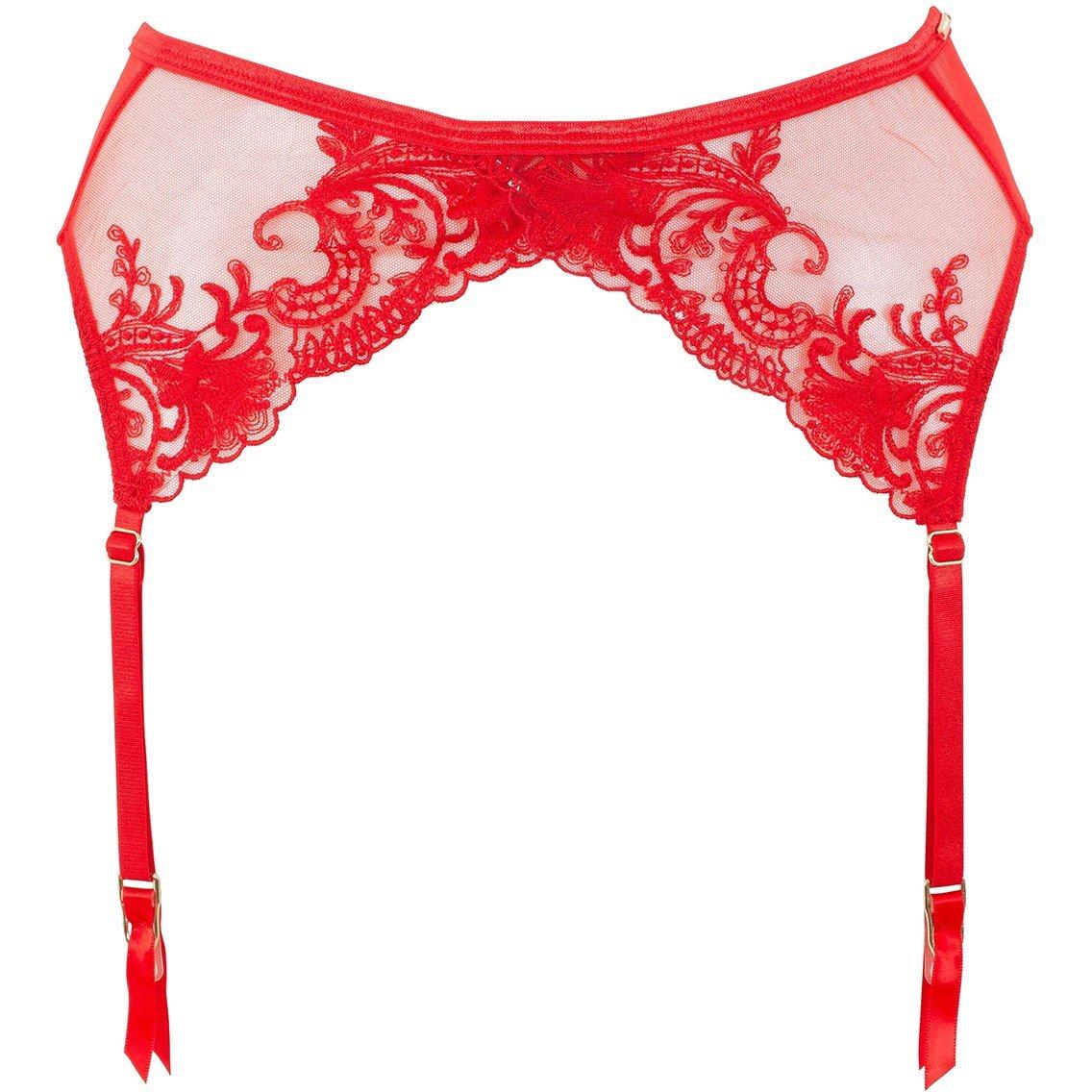 Bluebella Women's Marseille Lace Suspender - Tomato Red - 16 (XL)