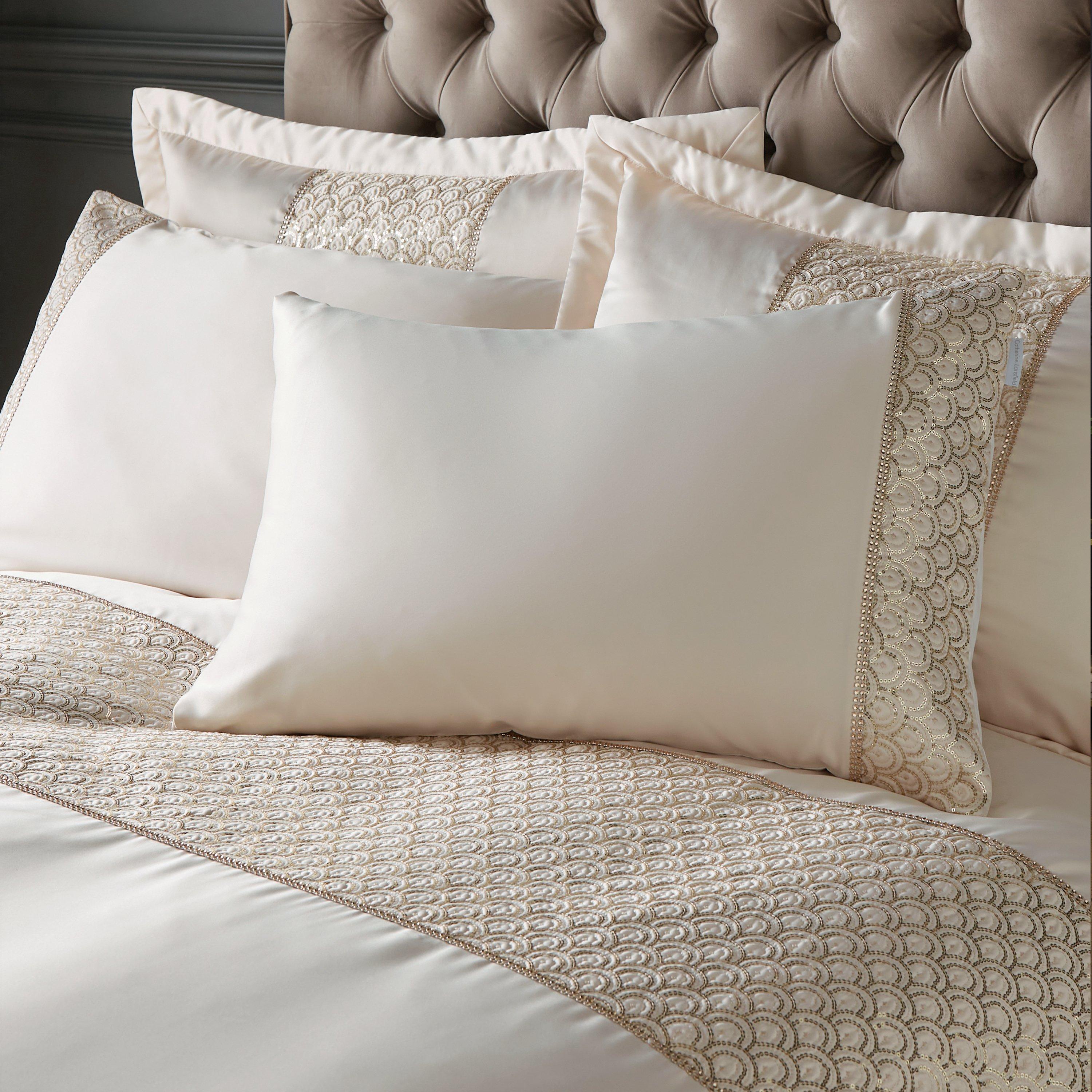 Champagne - Catherine Lansfield - Deco Sequin Duvet Cover Set - 2