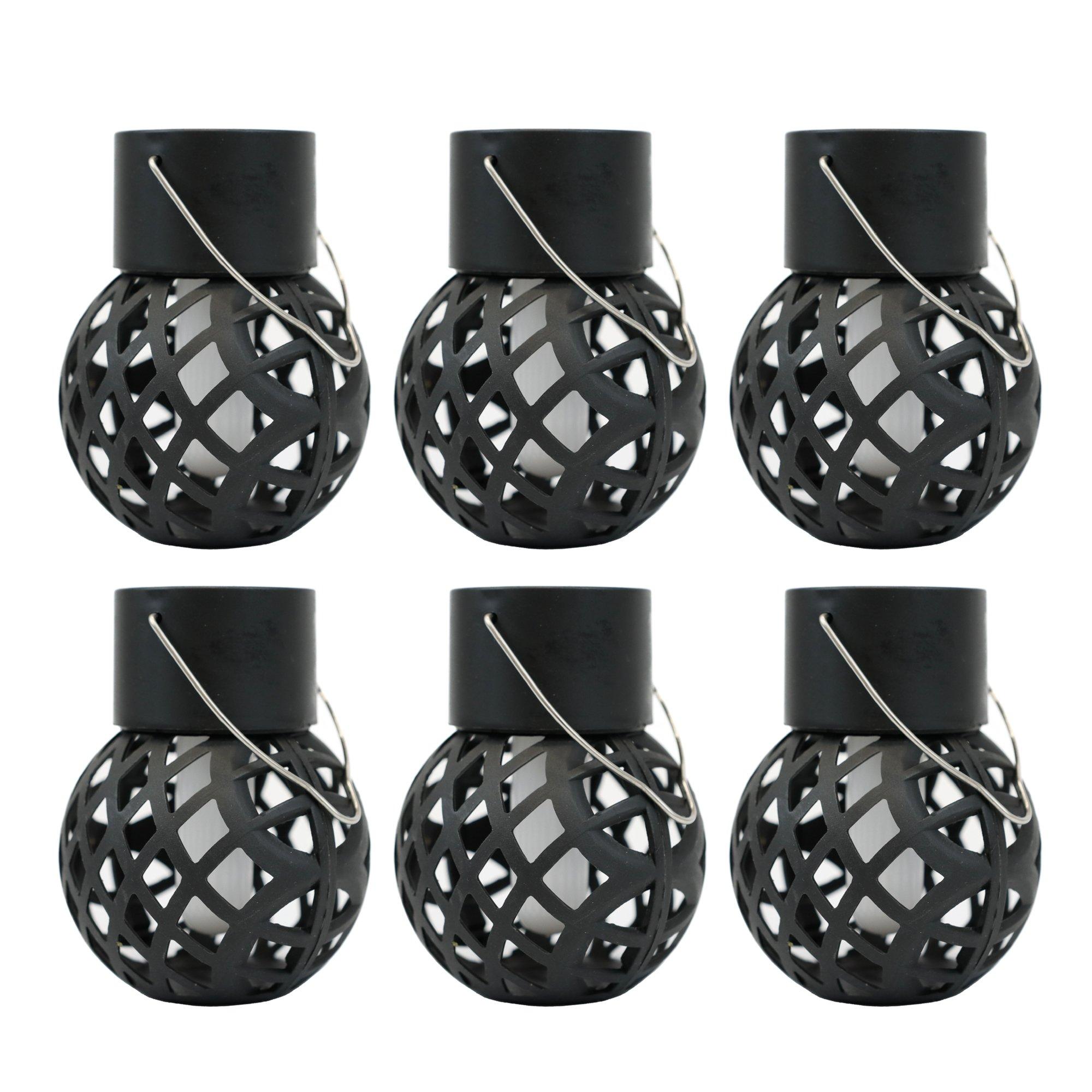 Black - Streetwize - Set of 6 Solar Hanging Dancing Flame Lantern Light - 1
