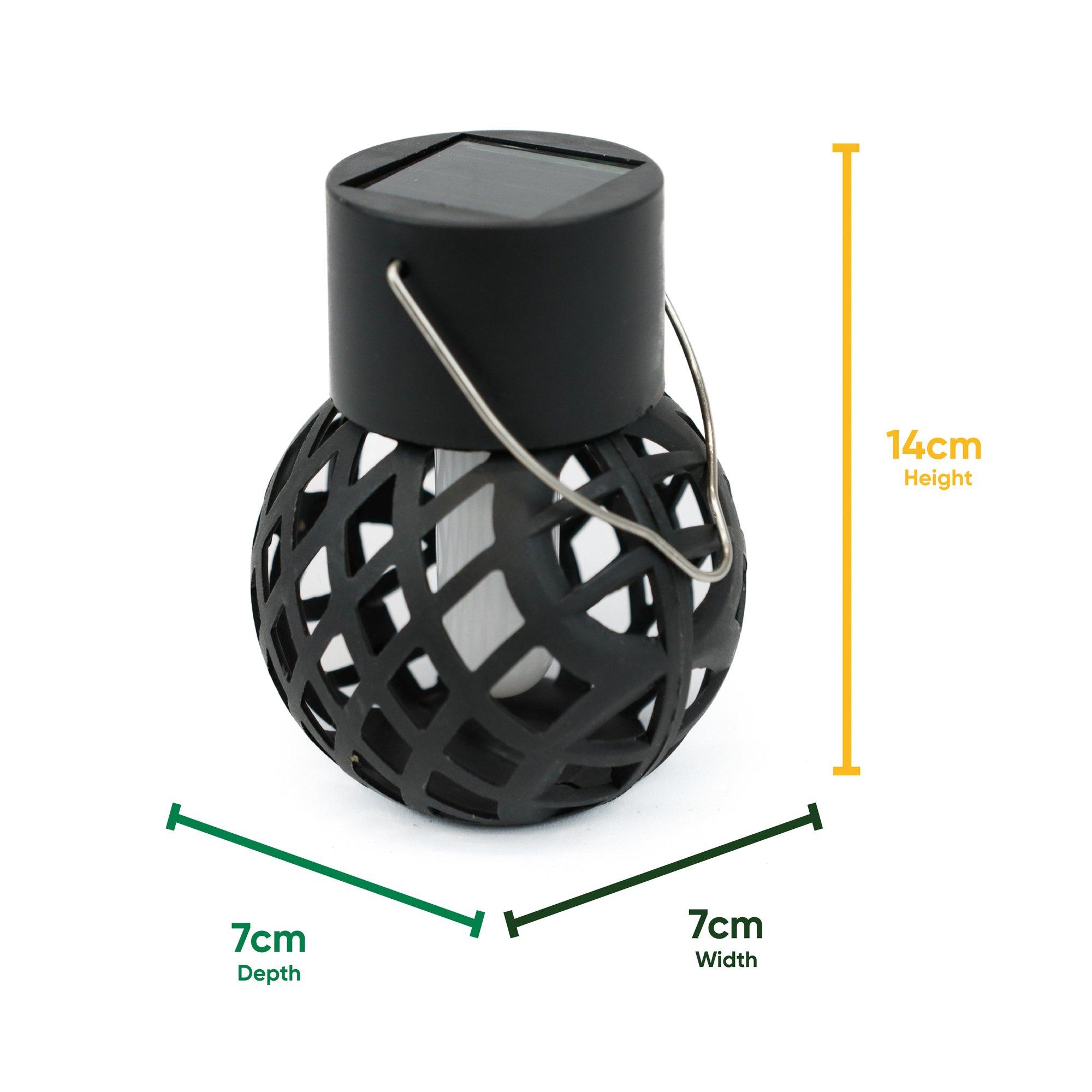 Black - Streetwize - Set of 6 Solar Hanging Dancing Flame Lantern Light - 2