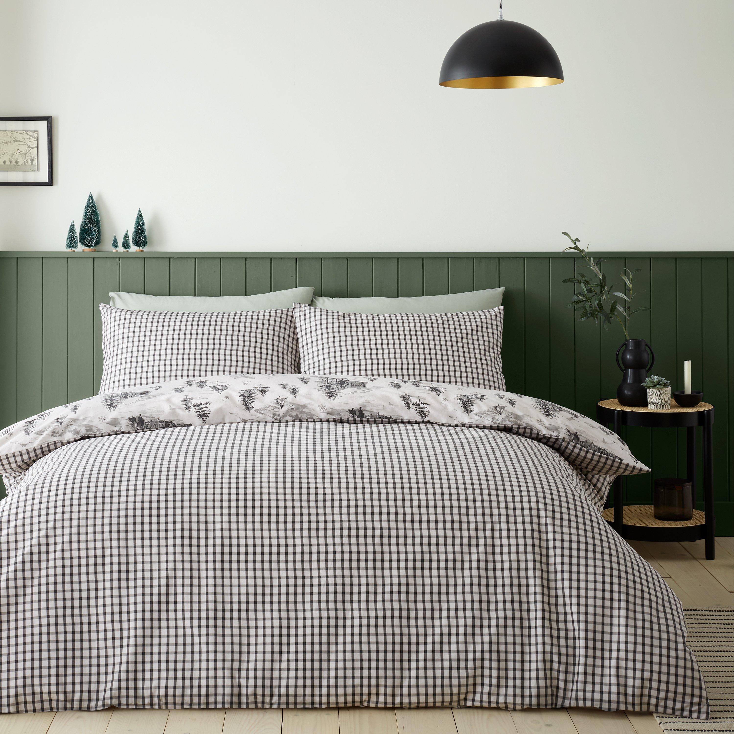 Natural - Catherine Lansfield - Brushed Cotton Alpine Village Duvet Cover Set - 2