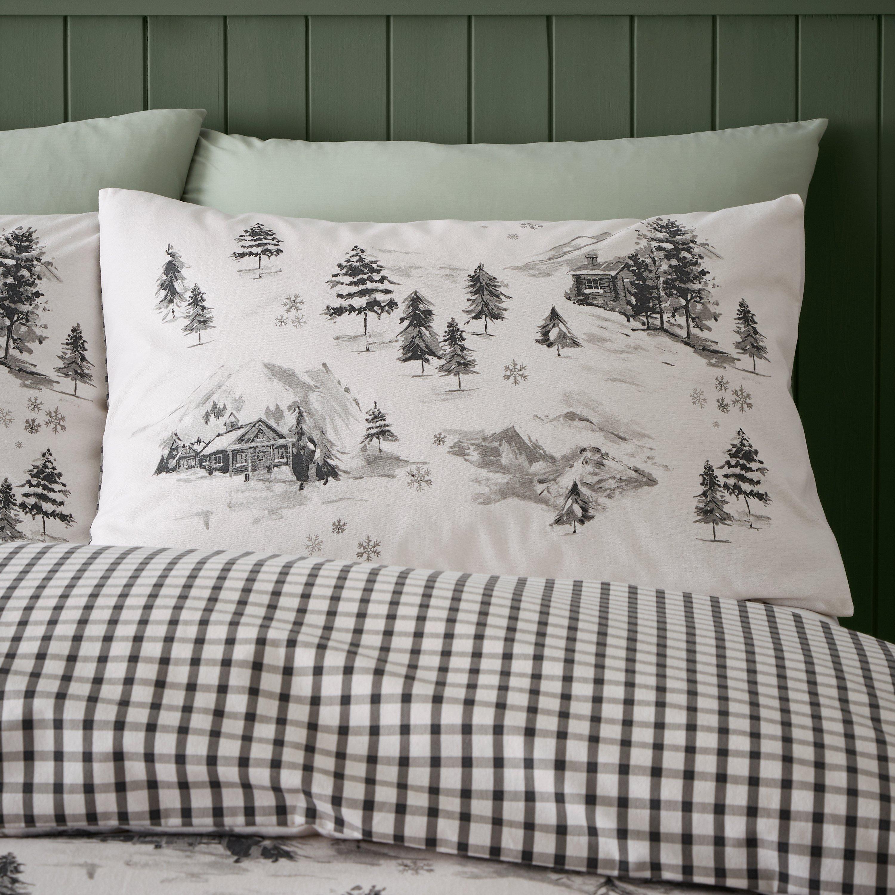 Natural - Catherine Lansfield - Brushed Cotton Alpine Village Duvet Cover Set - 3