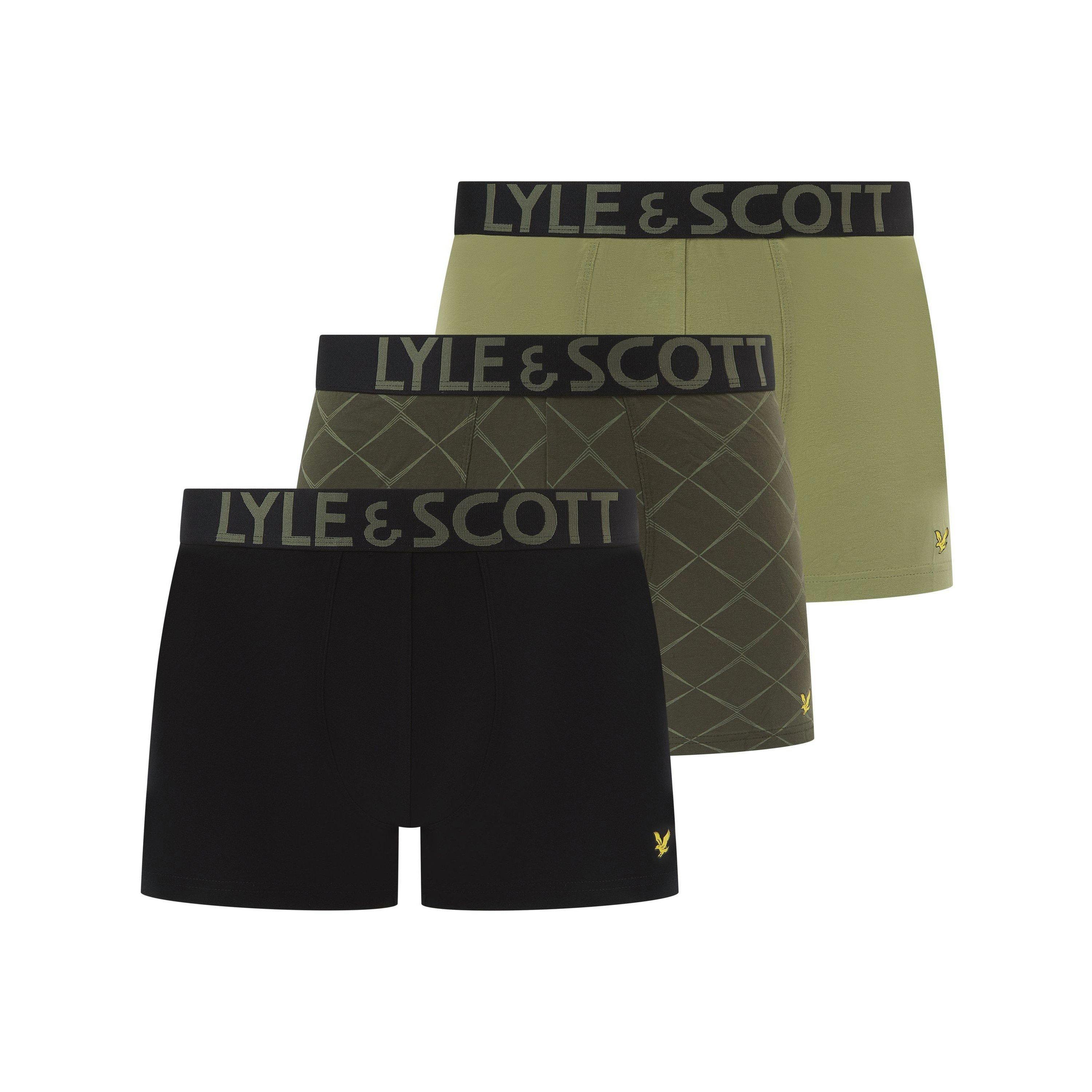 Green/Aop/Black - Lyle and Scott - Lyle Lucian 3Pk Sn99 - 1