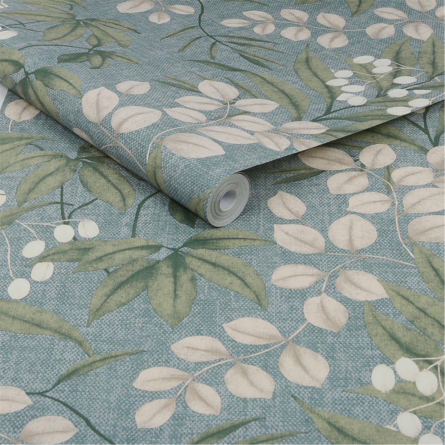 Duck Egg - Superfresco Easy - Persephone Duck Egg Blue Floral Wallpaper - 3