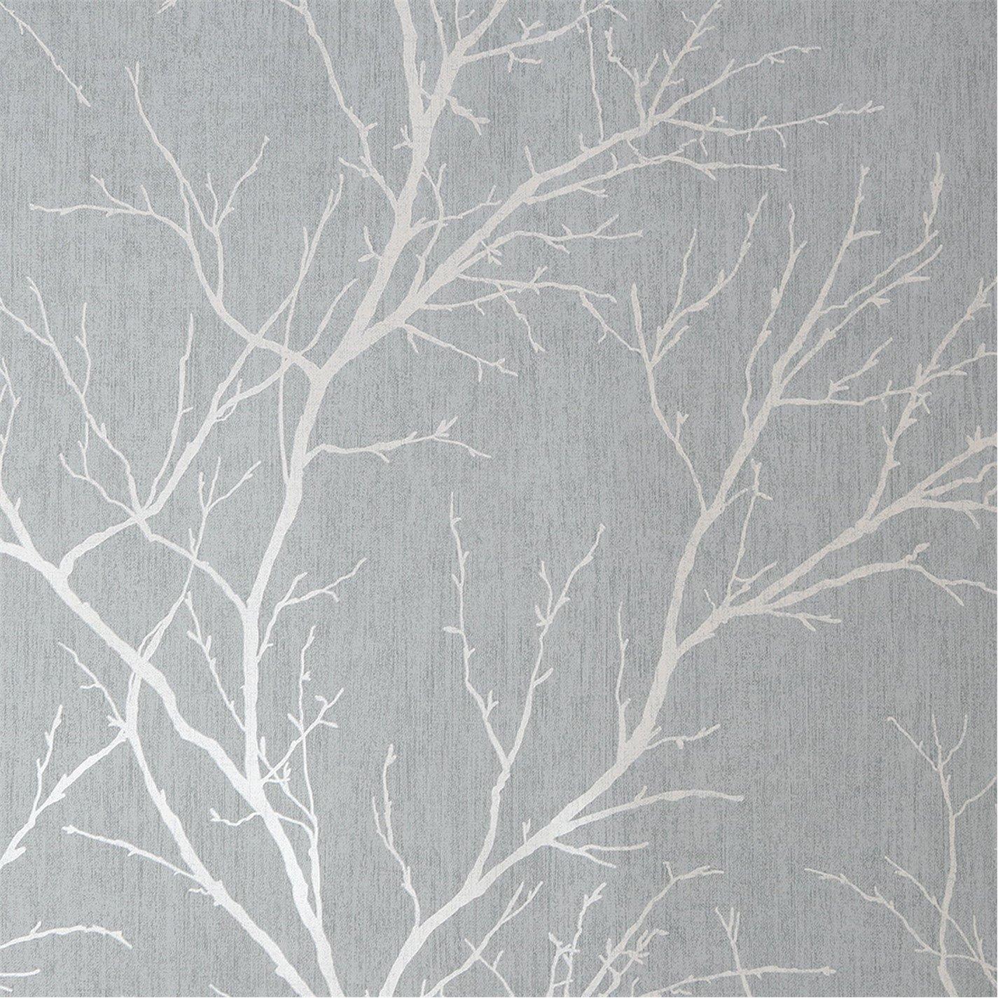 Fresco  Winter Tree Wallpaper Duck Egg