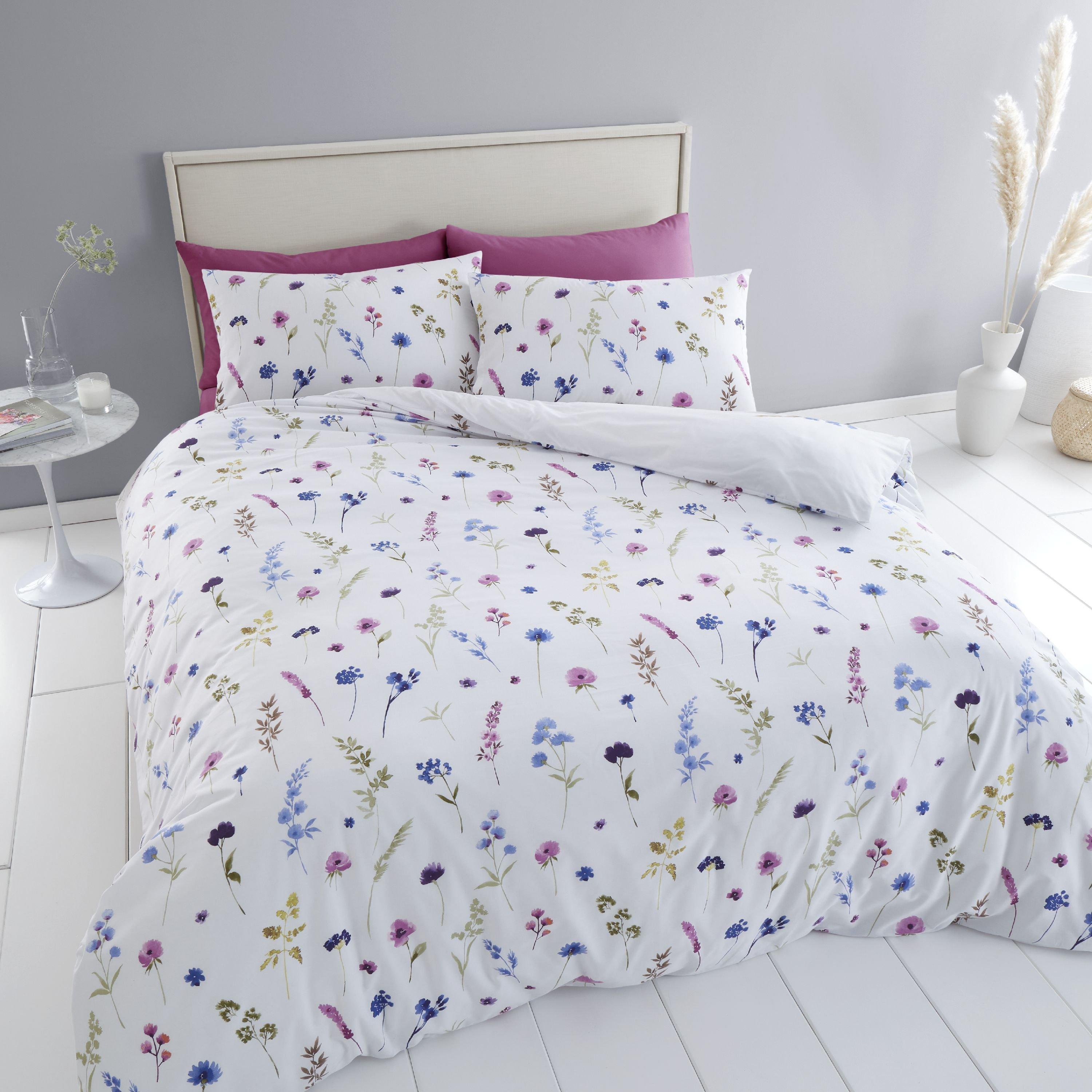 White - Catherine Lansfield - Countryside Floral Reversible Duvet Cover Set - 2