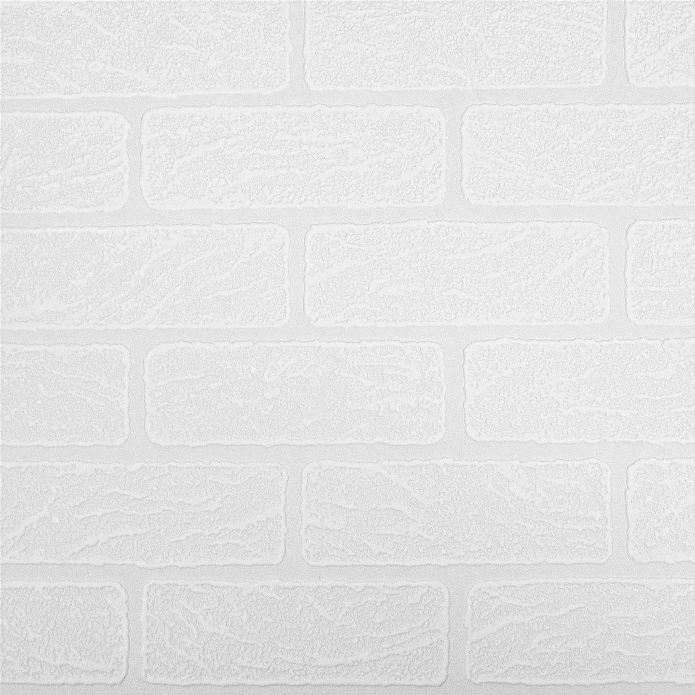 White - Superfresco Easy - Brick Effect White Durable Heavy Duty Wallpaper - 3