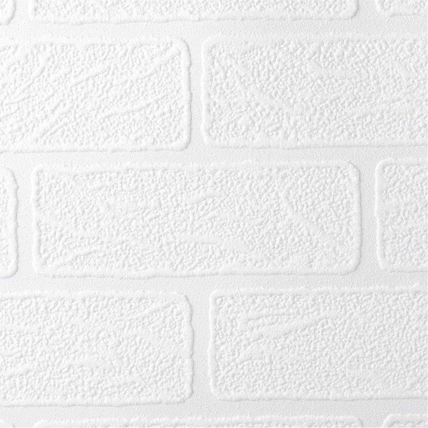 White - Superfresco Easy - Brick Effect White Durable Heavy Duty Wallpaper - 5