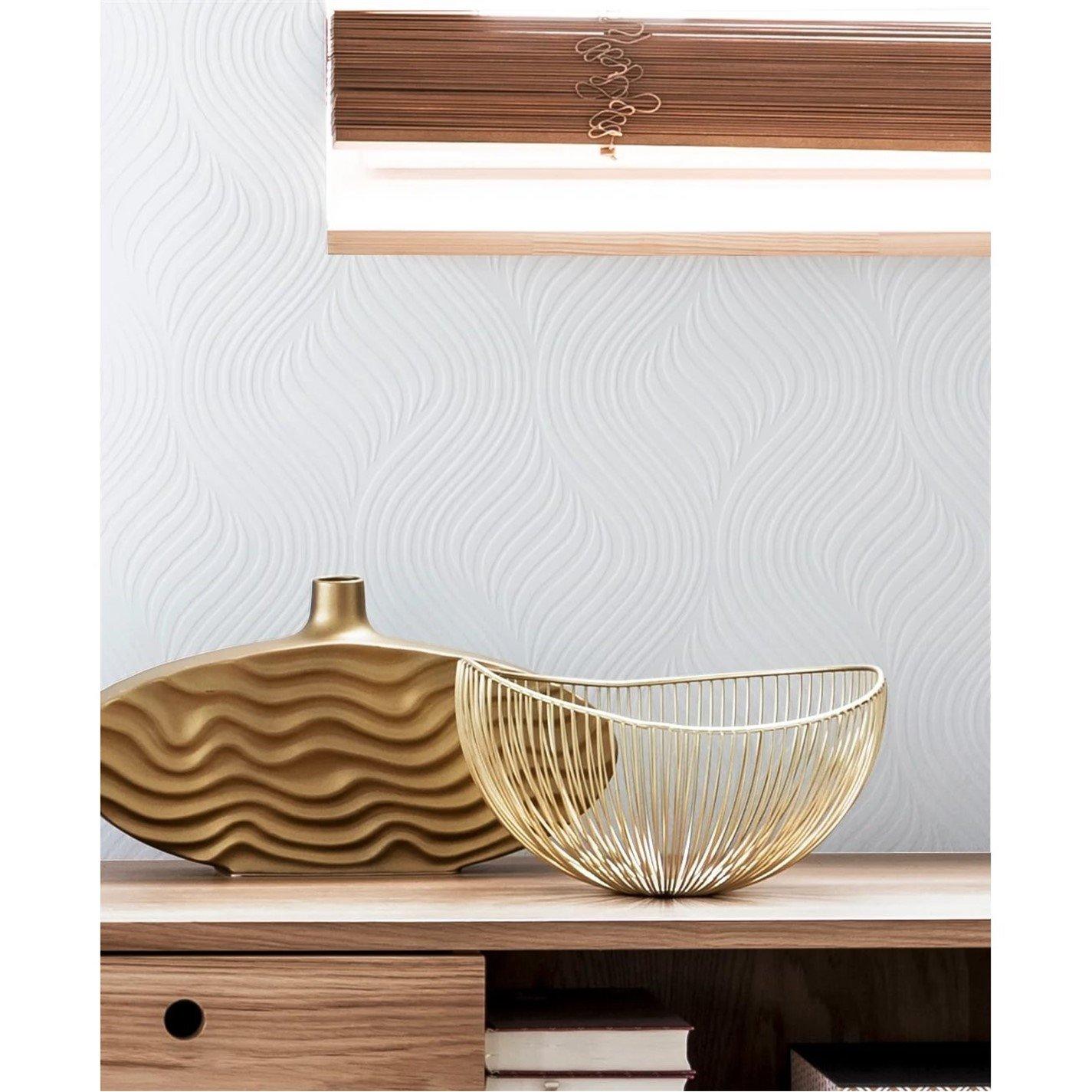 White - Superfresco Paintable - Geometric Paintable White Wallpaper - 3