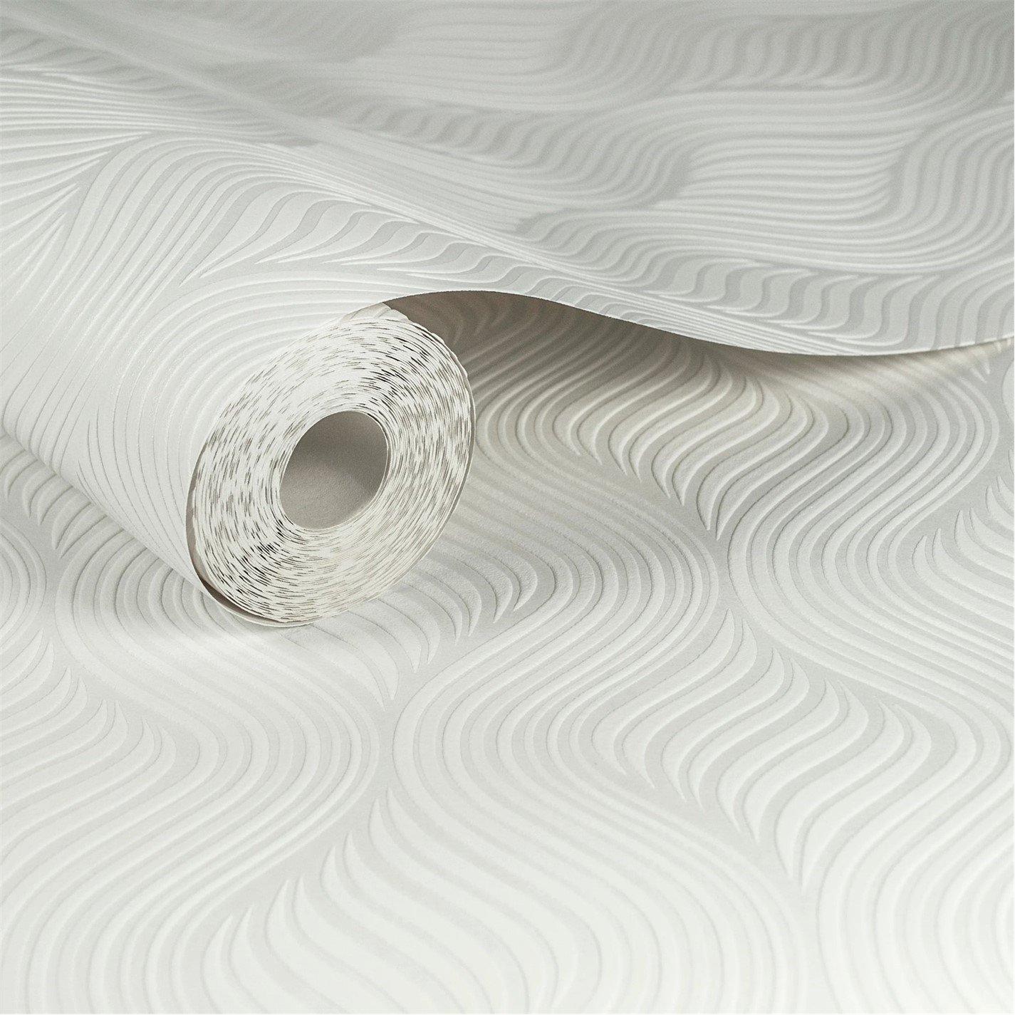 White - Superfresco Paintable - Geometric Paintable White Wallpaper - 4