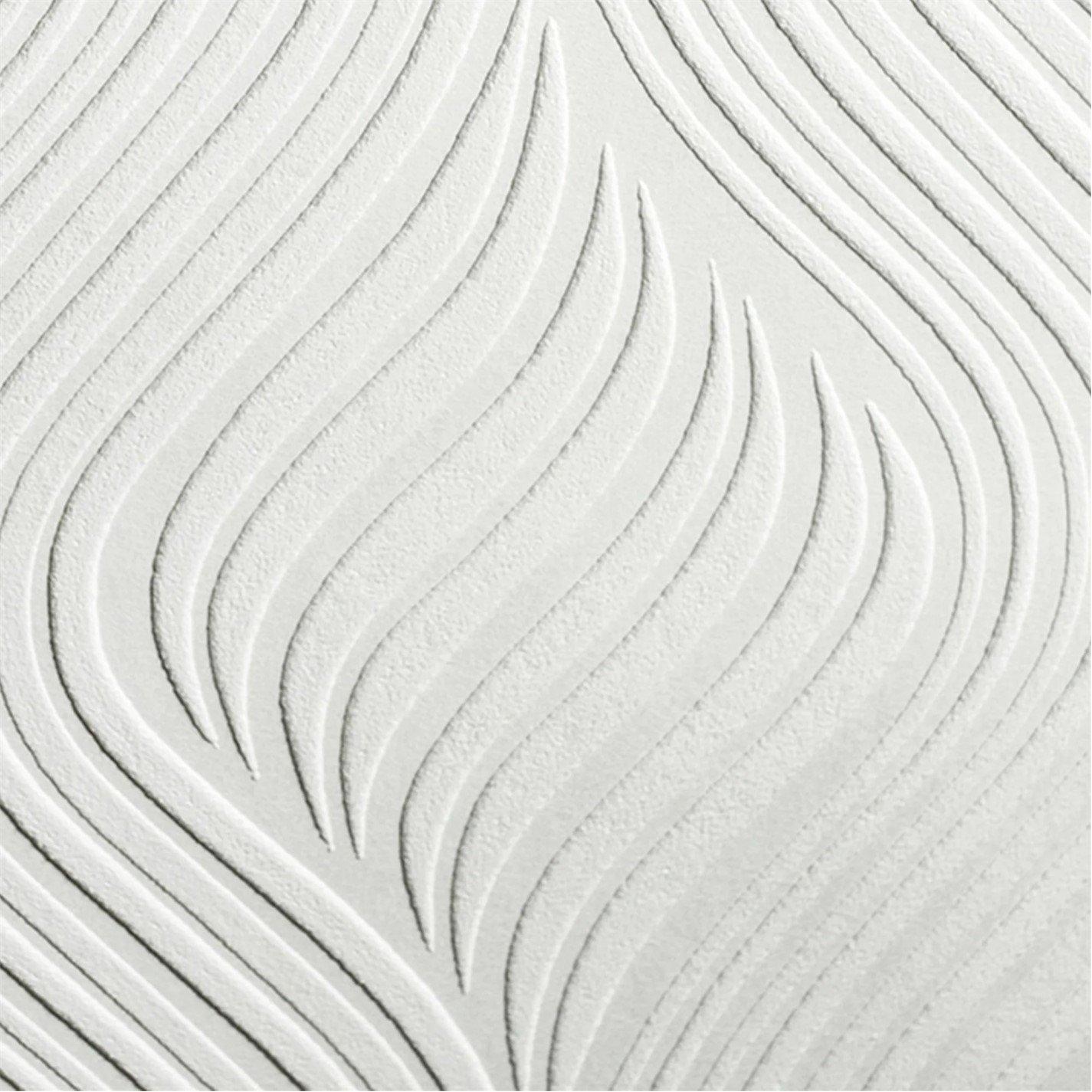 White - Superfresco Paintable - Geometric Paintable White Wallpaper - 5
