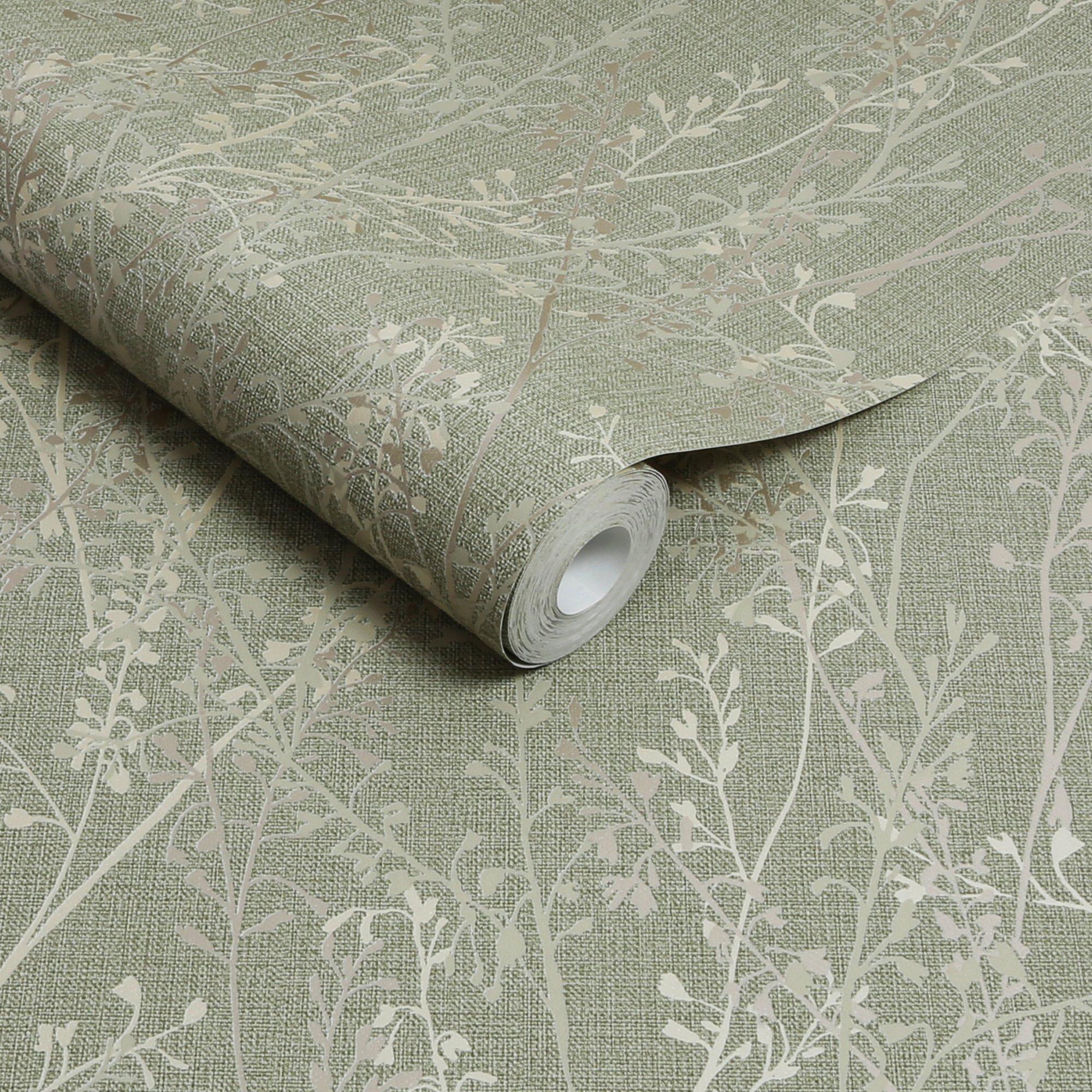 Green - Boutique - Breeze Sprig Floral Green Wallpaper - 4