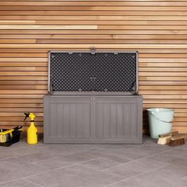 Charles Bentley 190L Outdoor Plastic Storage Box -Grey