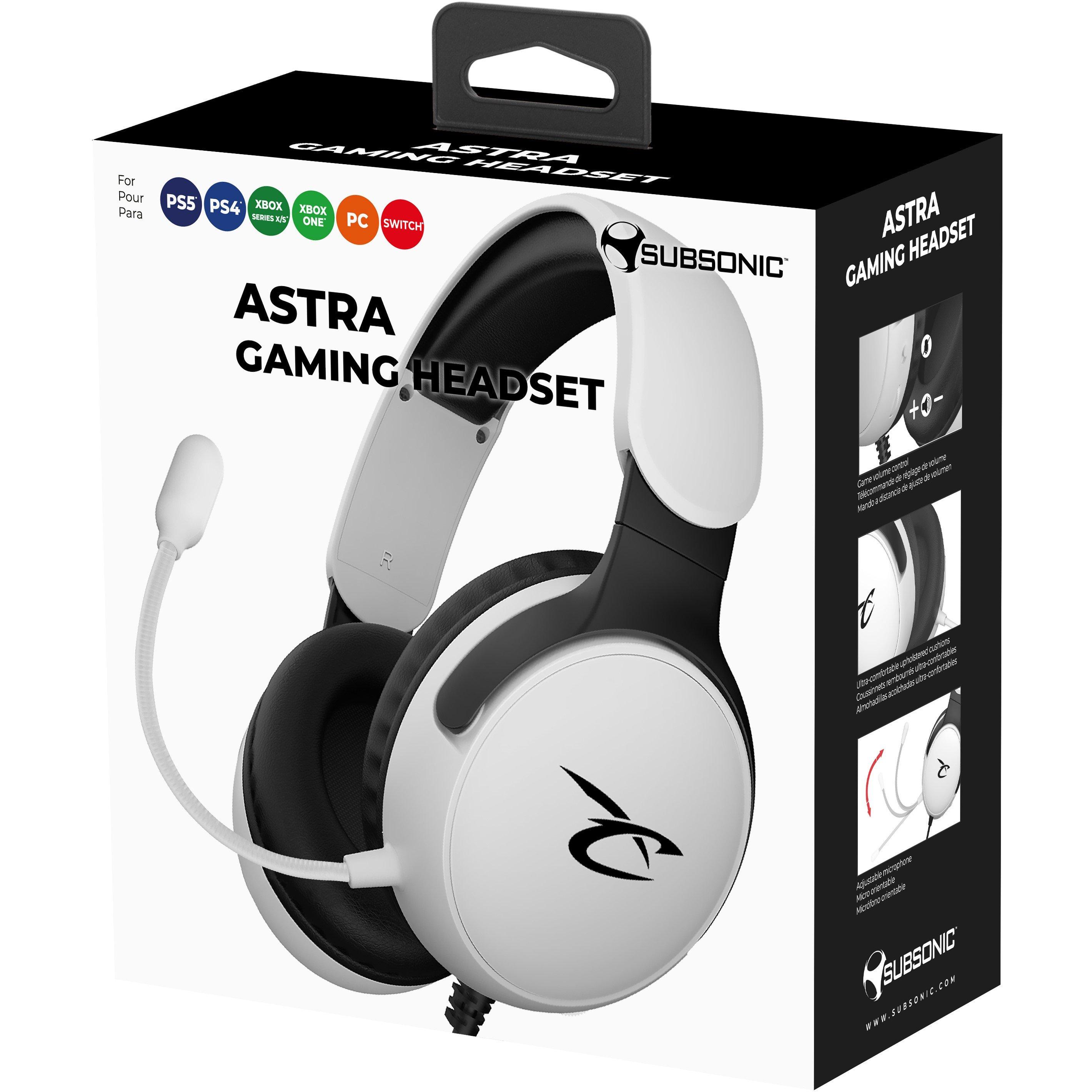 White - Subsonic - Astra Gaming Headset For PS5 Xbox PC & Switch - 6