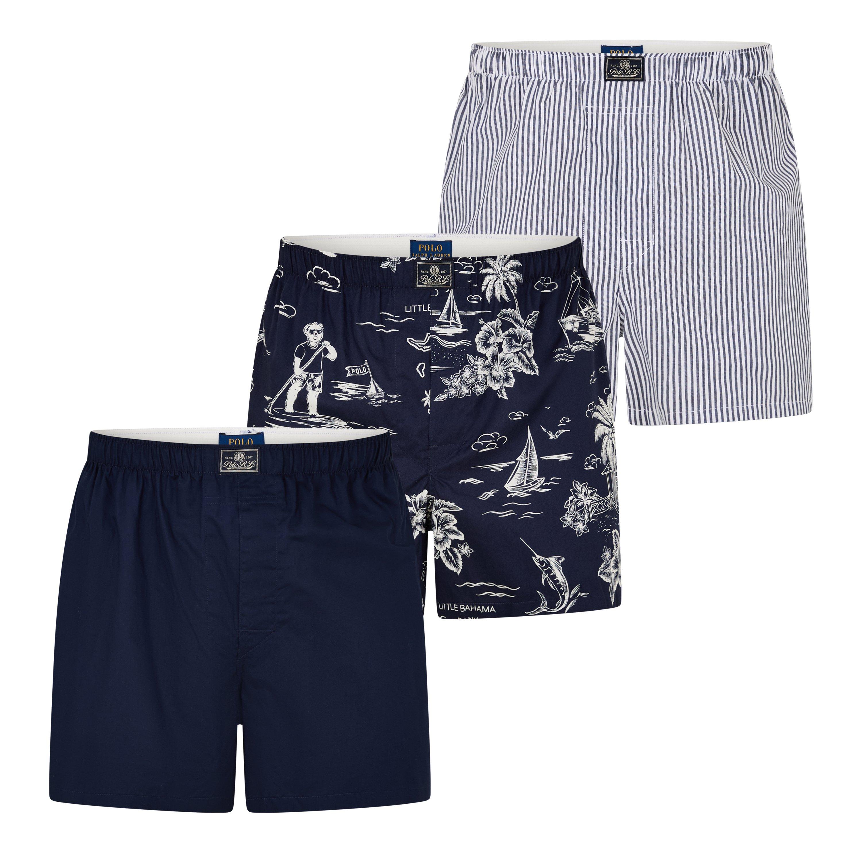 Nvy/Strp/Bear - Polo Ralph Lauren - 3 Pack Open Boxer Shorts - 1