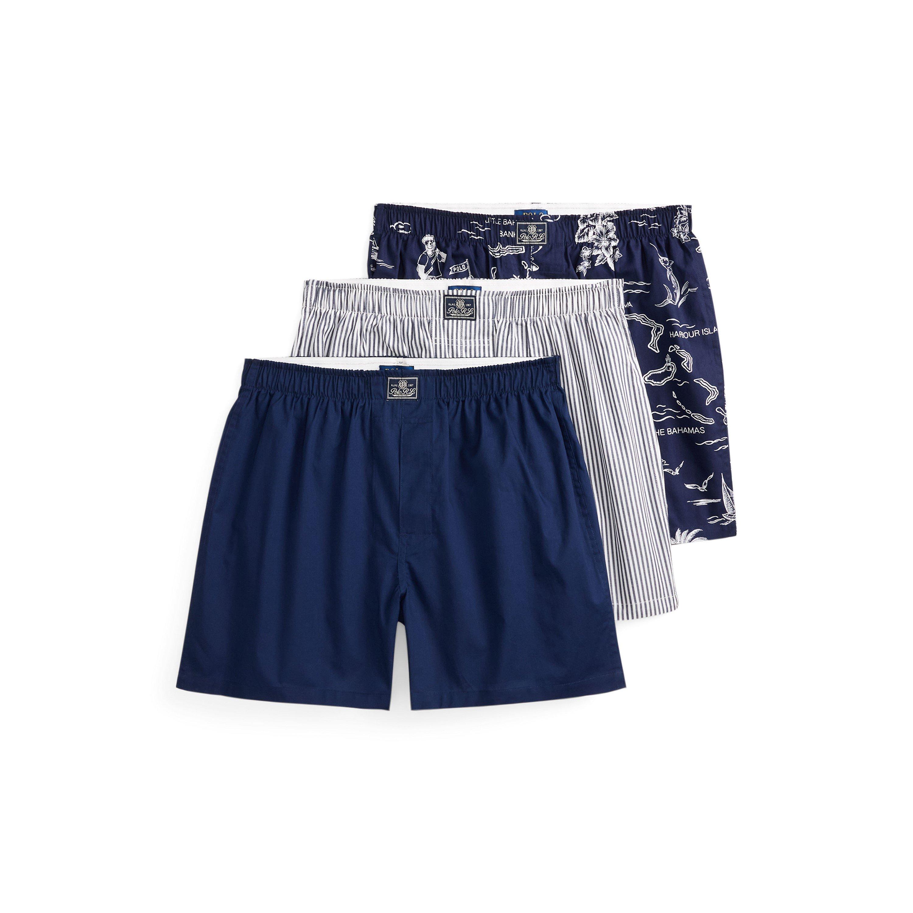 Polo Ralph Lauren 3 Pack Open Boxer Shorts - Nvy/Strp/Bear - Large