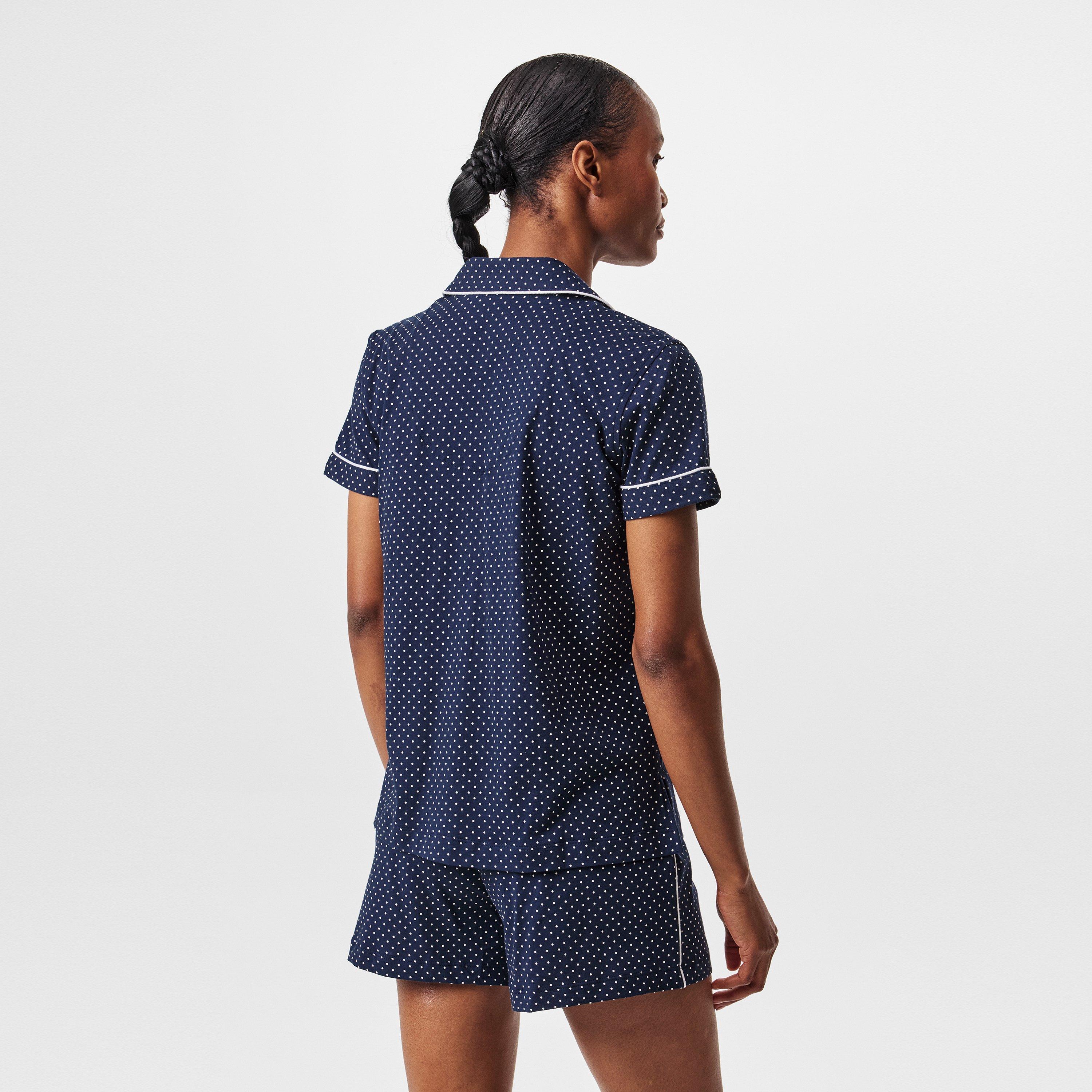 Navy - Lauren by Ralph Lauren - Women's Polka Dot Jersey Short-Sleeve Pyjama Sets - 4
