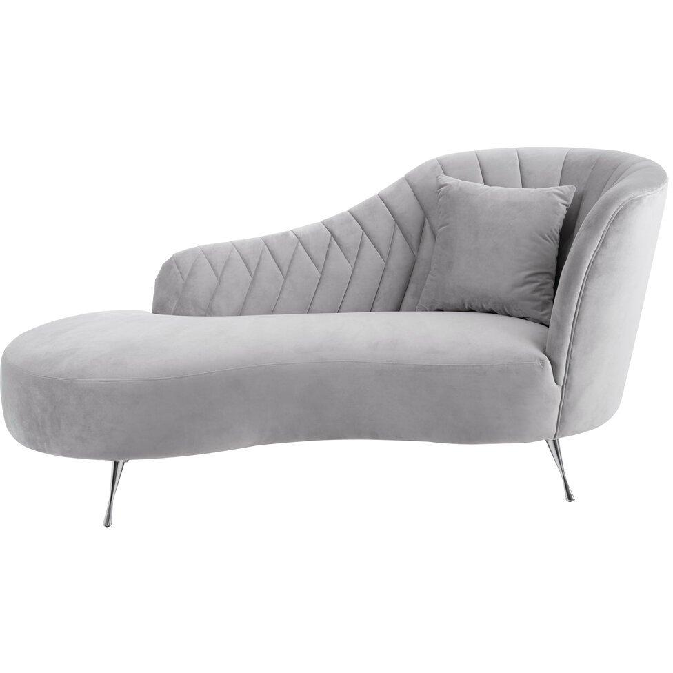 Fifty Five South  Rene Velvet Right Hand Chaise Longue Grey