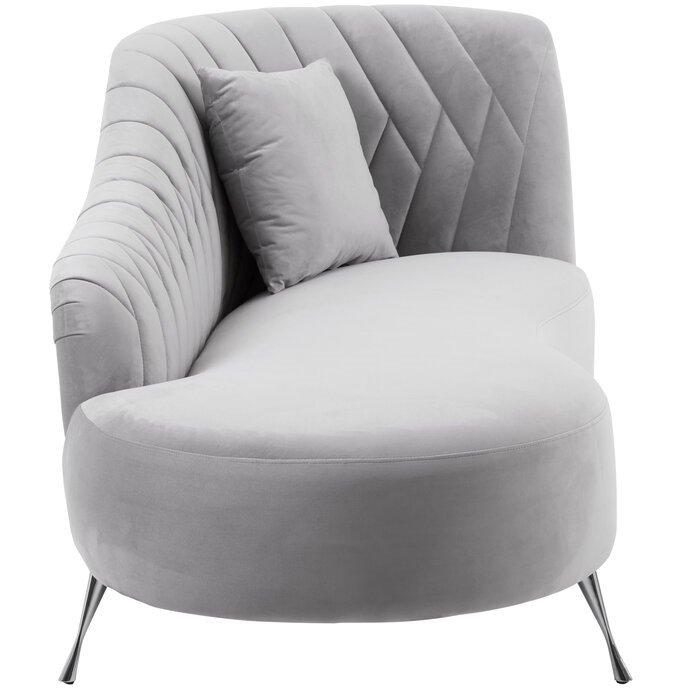 Grey - Fifty Five South - Rene Grey Velvet Right Hand Chaise Longue - 4