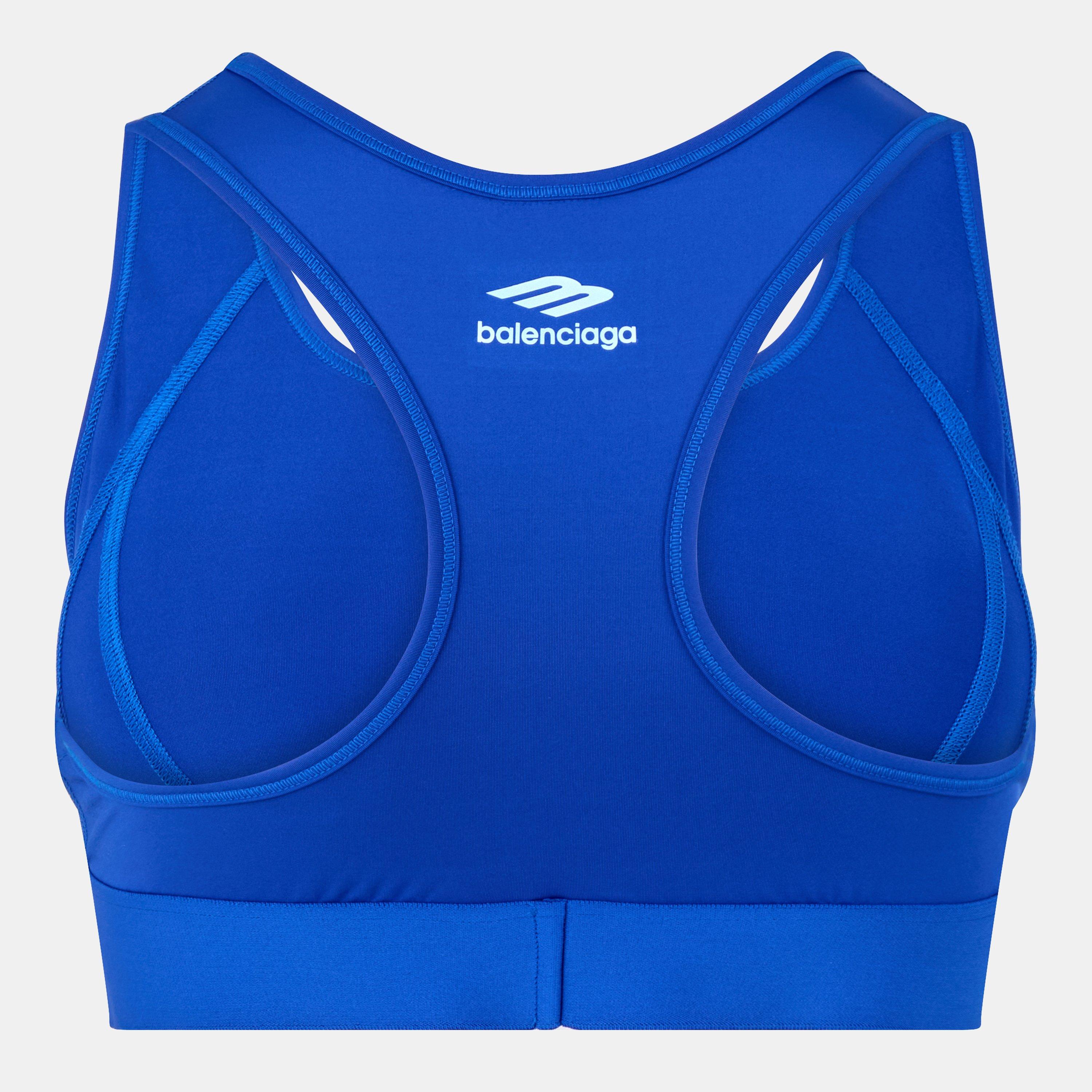 Cyan/White - Balenciaga - Women's Groove Grey Scoop Bralette - 2