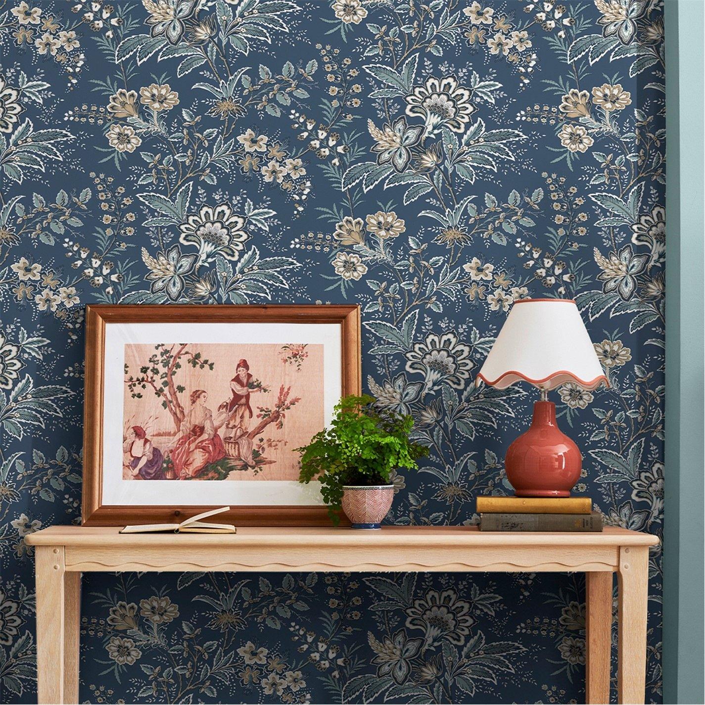 Laura Ashley  Marlbrook Dusky Seaspray Wallpaper - Blue