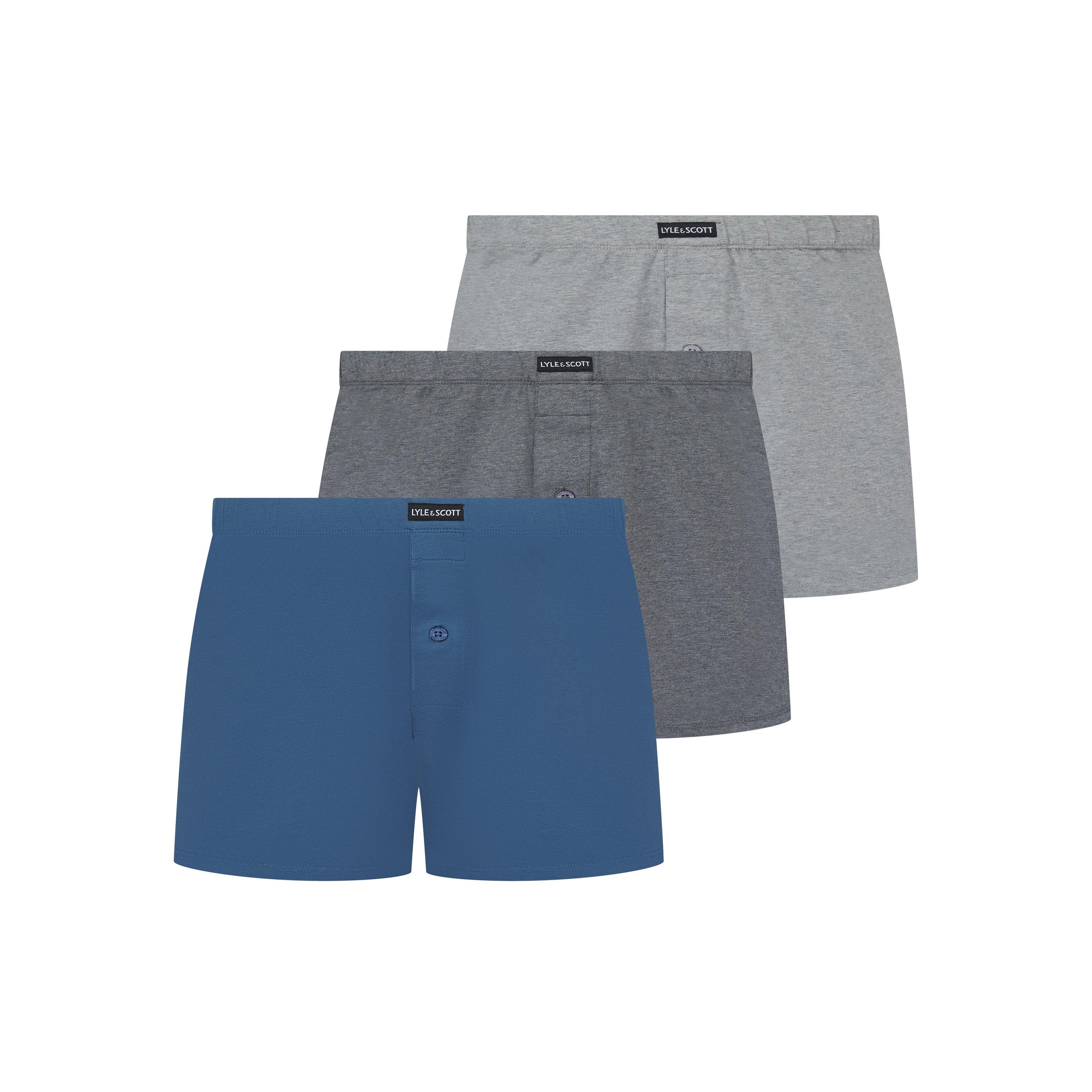 Lyle And Scott Men's Boxers - Gry/Blue/Gry - X Large
