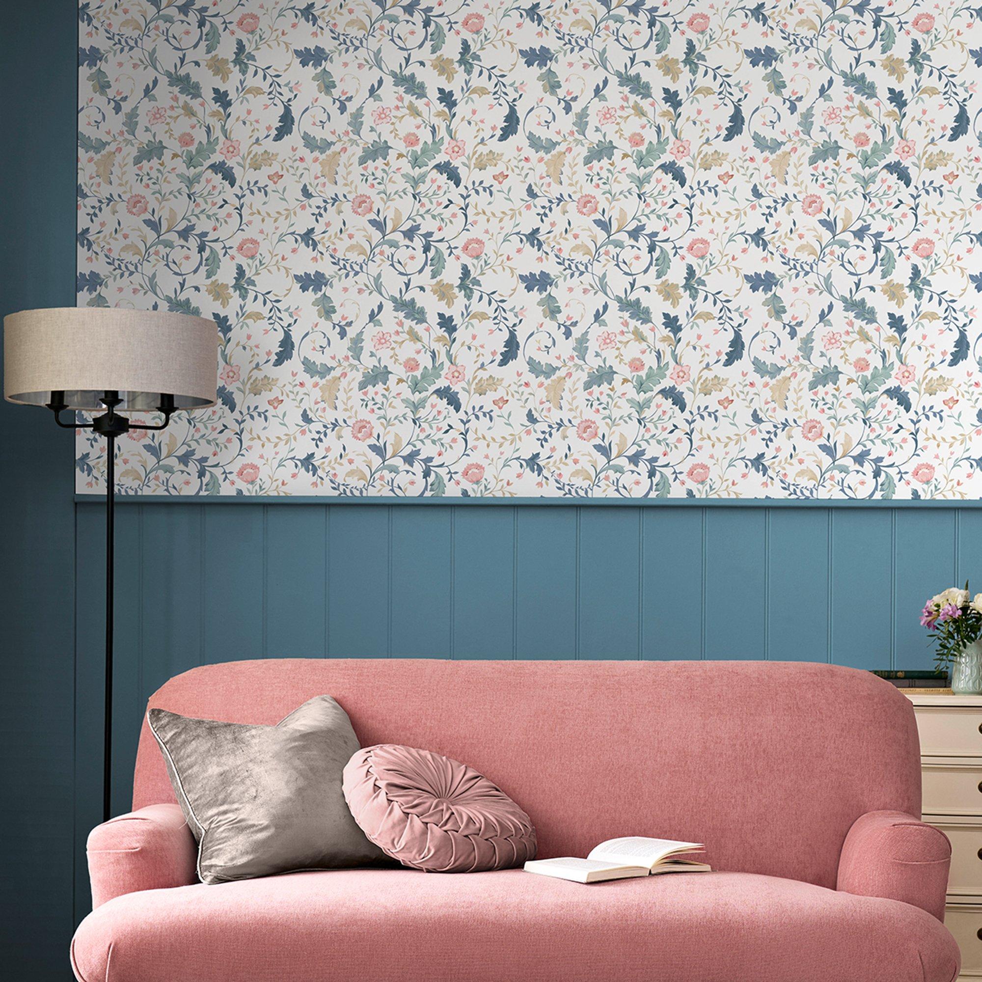 Blue - Laura Ashley - Litton Dusky Seaspray Wallpaper - 1