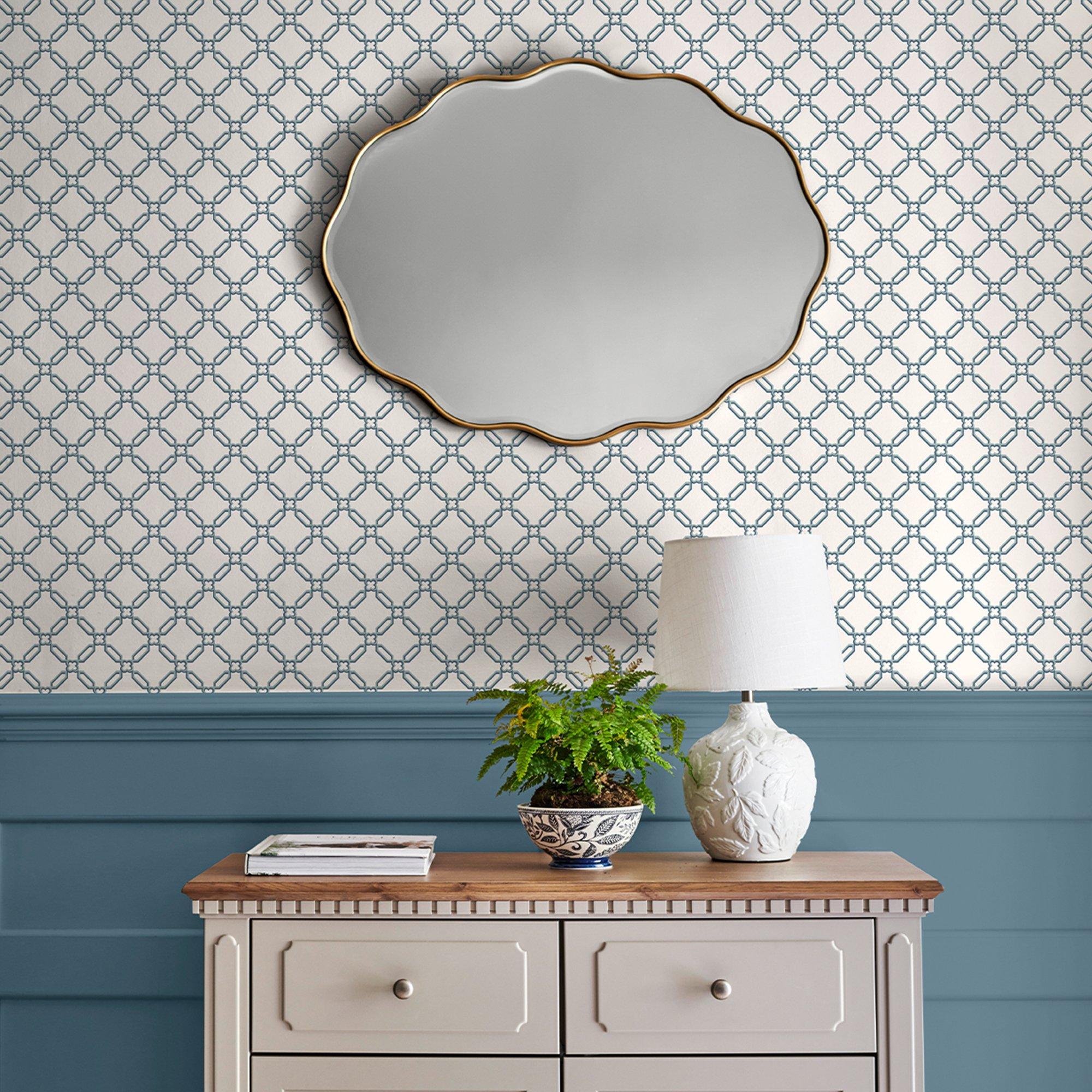 Blue - Laura Ashley - Westminster Dusky Seaspray Wallpaper - 2