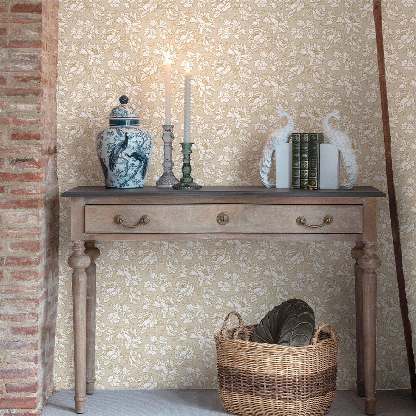 Gold - Laura Ashley - Tamara Gold Wallpaper - 2
