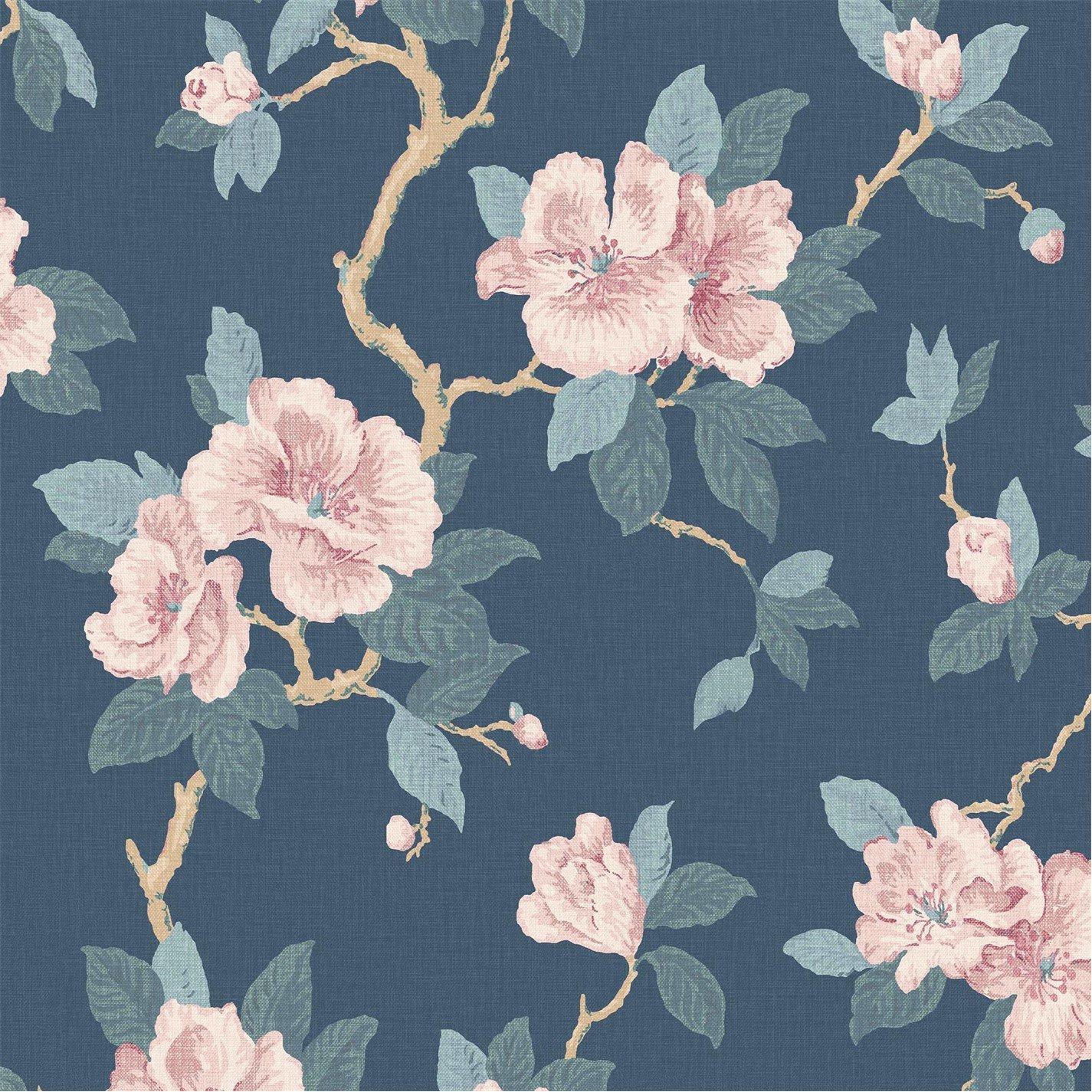 Blue - Laura Ashley - Maya Dusky Seaspray Wallpaper - 2
