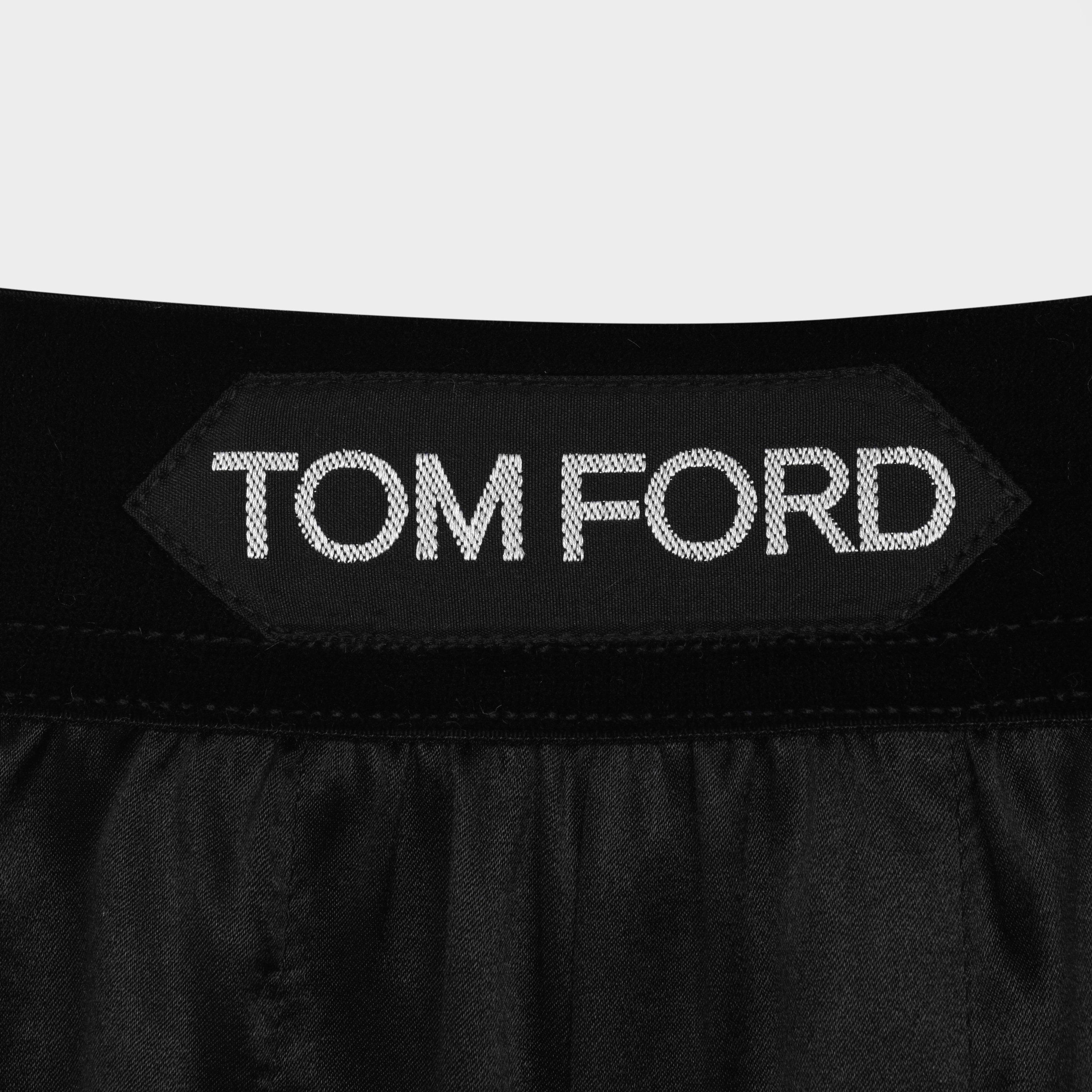 Black 002 - Tom Ford - Men's Logo Silk Boxers - 4