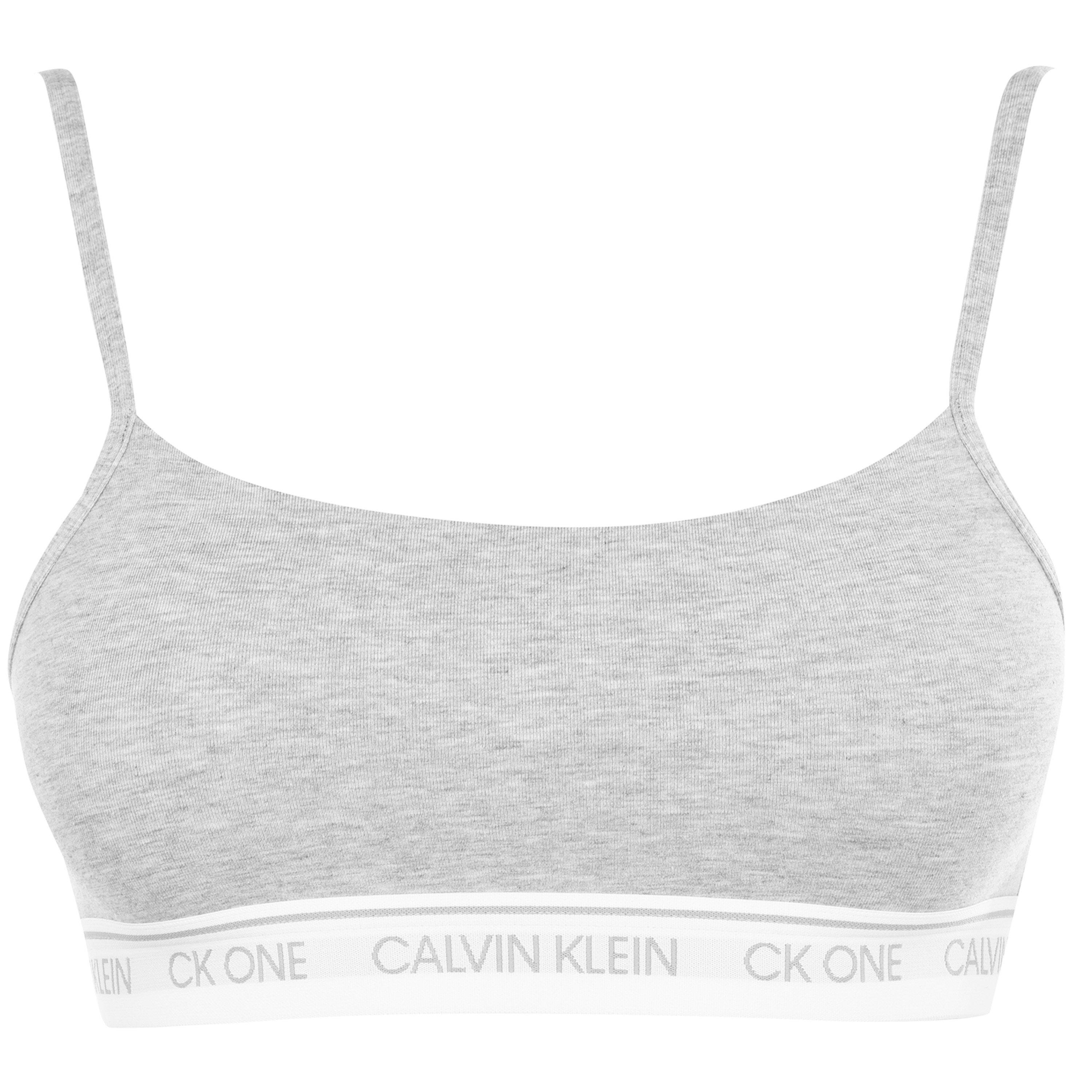 Grey Hthr 020 - Calvin Klein - ONE Cotton Unlined Bralet - 1