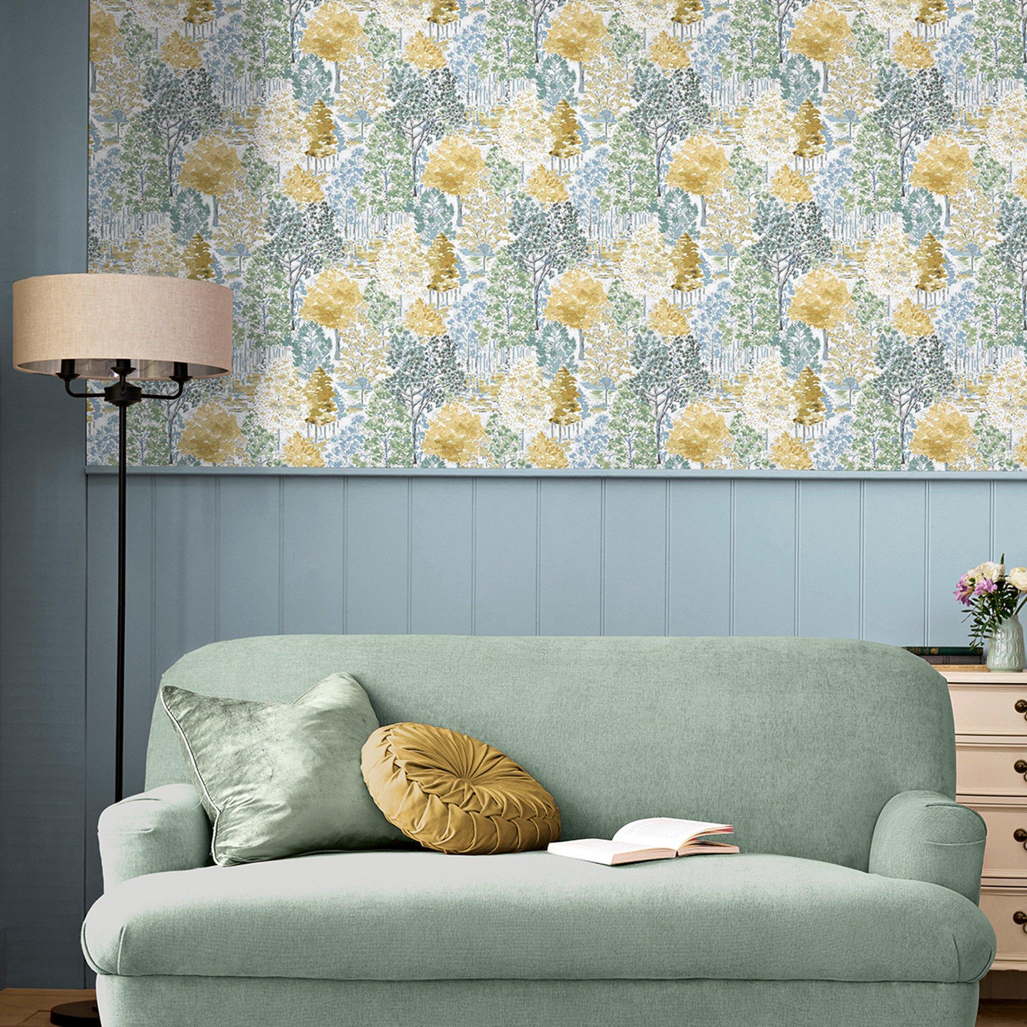Ochre - Laura Ashley - Bernwood Ochre Yellow Wallpaper - 1