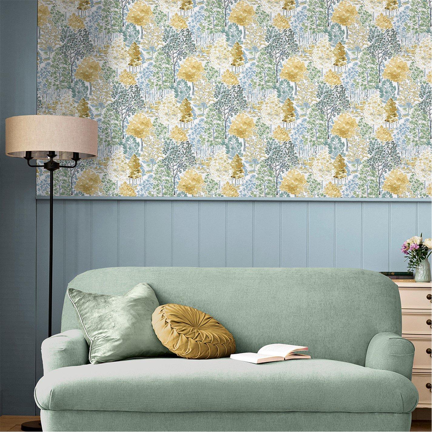 Ochre - Laura Ashley - Bernwood Ochre Yellow Wallpaper - 2