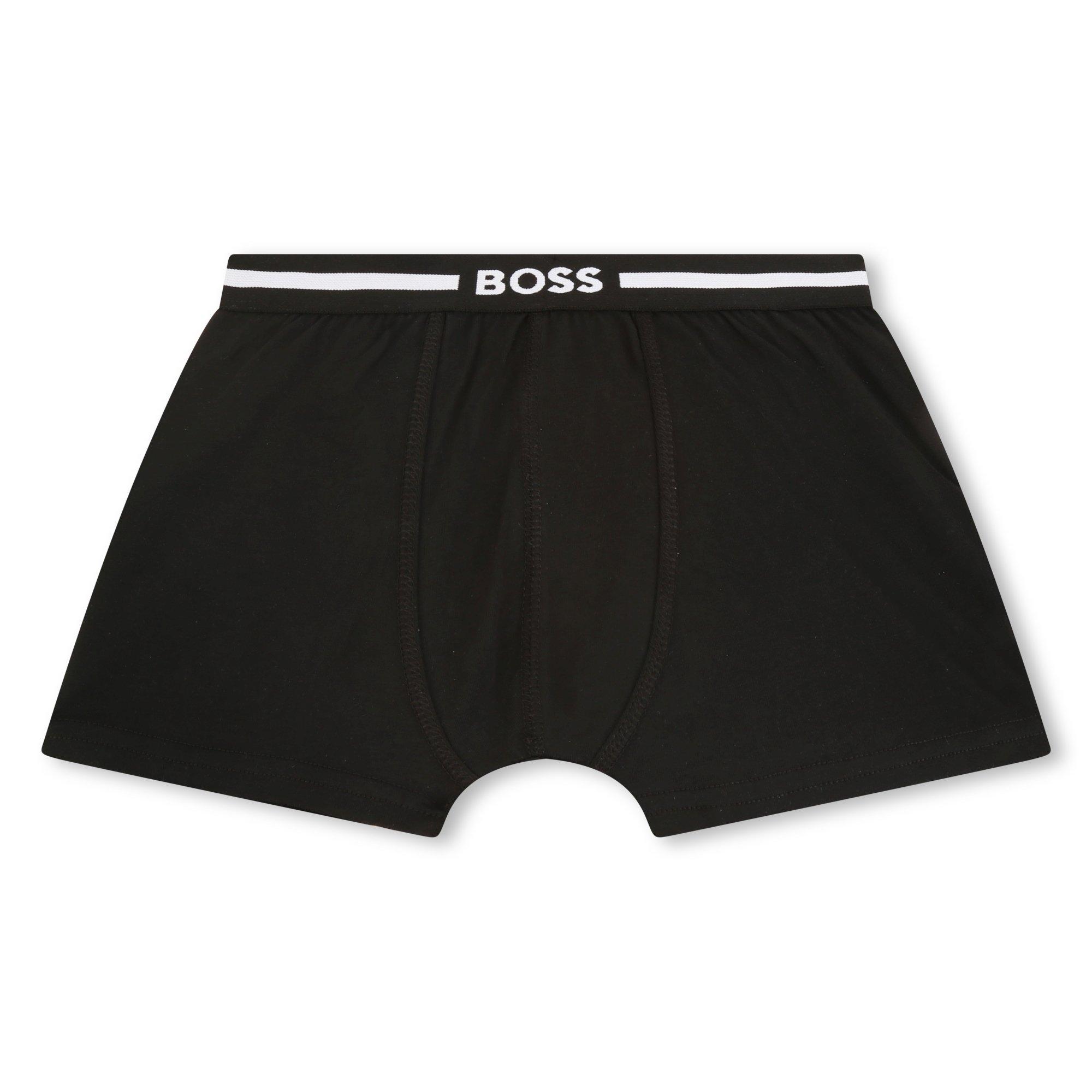 Boss Kids' Logo Boxer Briefs - Black 09B