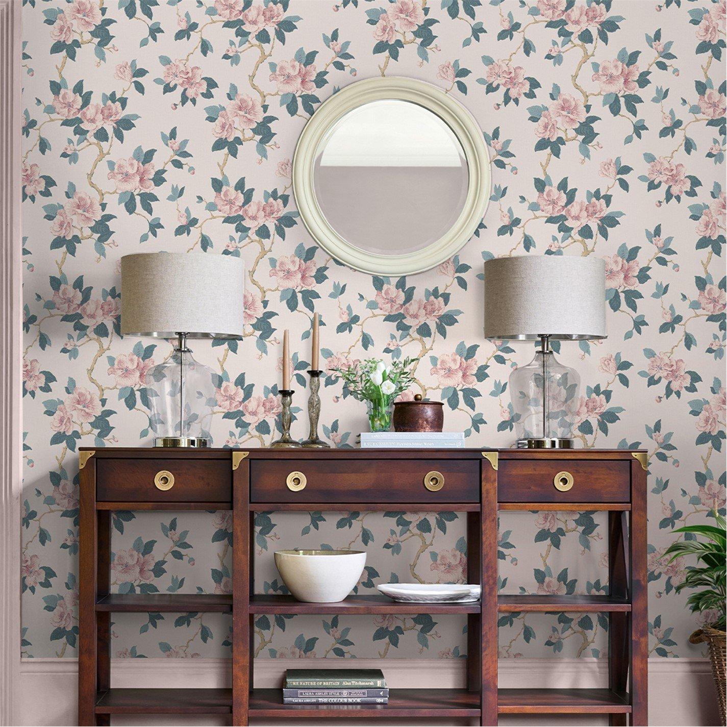 Cream - Laura Ashley - Maya Linen Wallpaper - 2