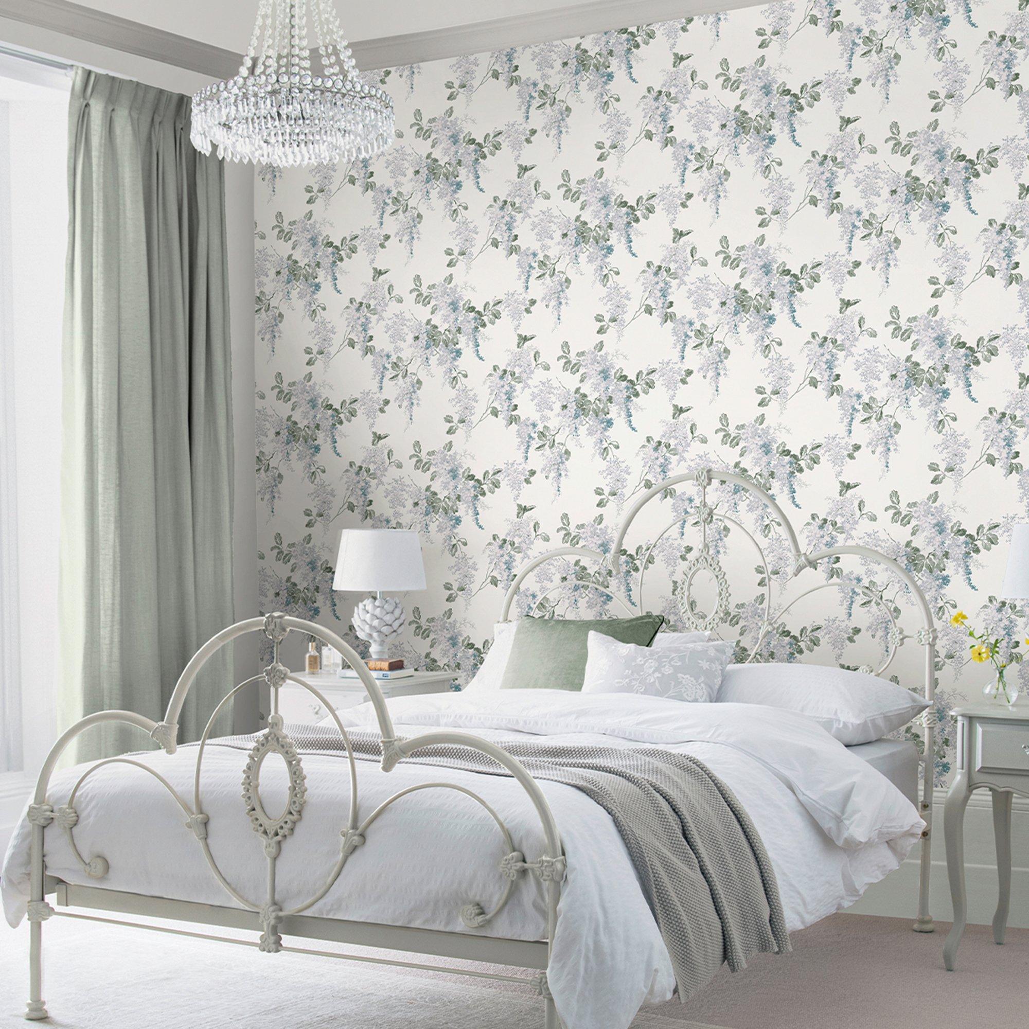 Blue - Laura Ashley - Mirabelle Pale Seaspray Wallpaper - 2