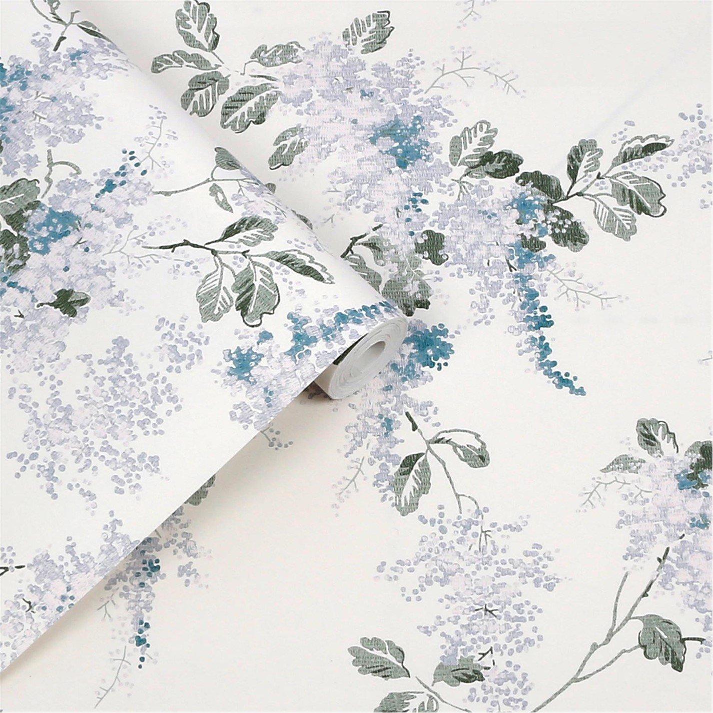 Blue - Laura Ashley - Mirabelle Pale Seaspray Wallpaper - 3