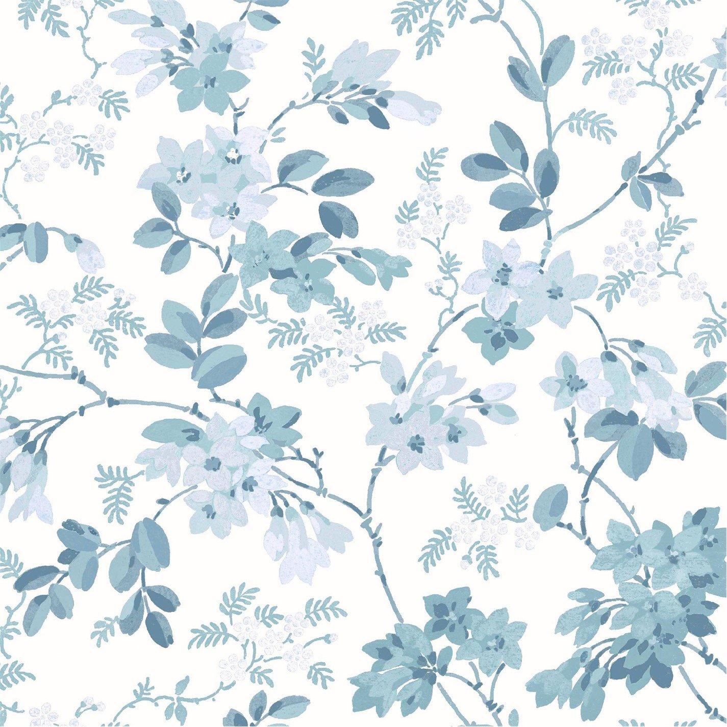 Blue - Laura Ashley - Yewland Seaspray Wallpaper - 2