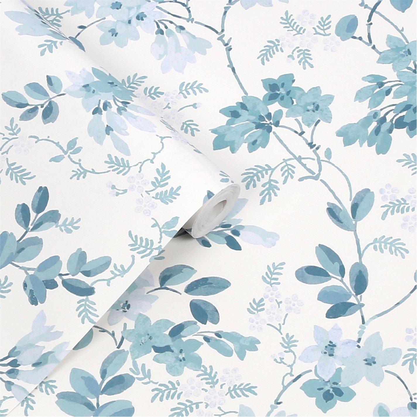Blue - Laura Ashley - Yewland Seaspray Wallpaper - 3