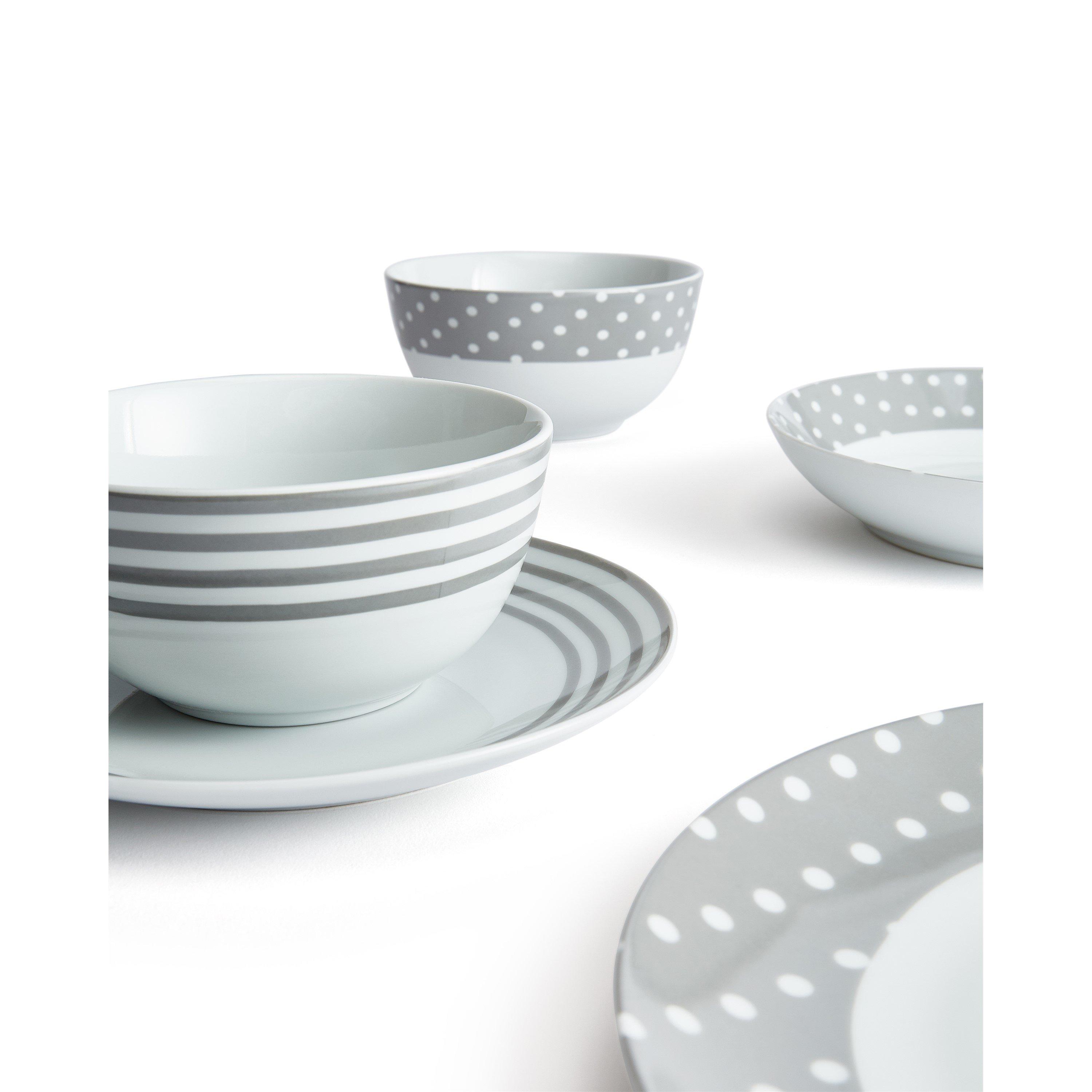 Multi - Waterside - 56PC Grey Heart Combo Set - 2