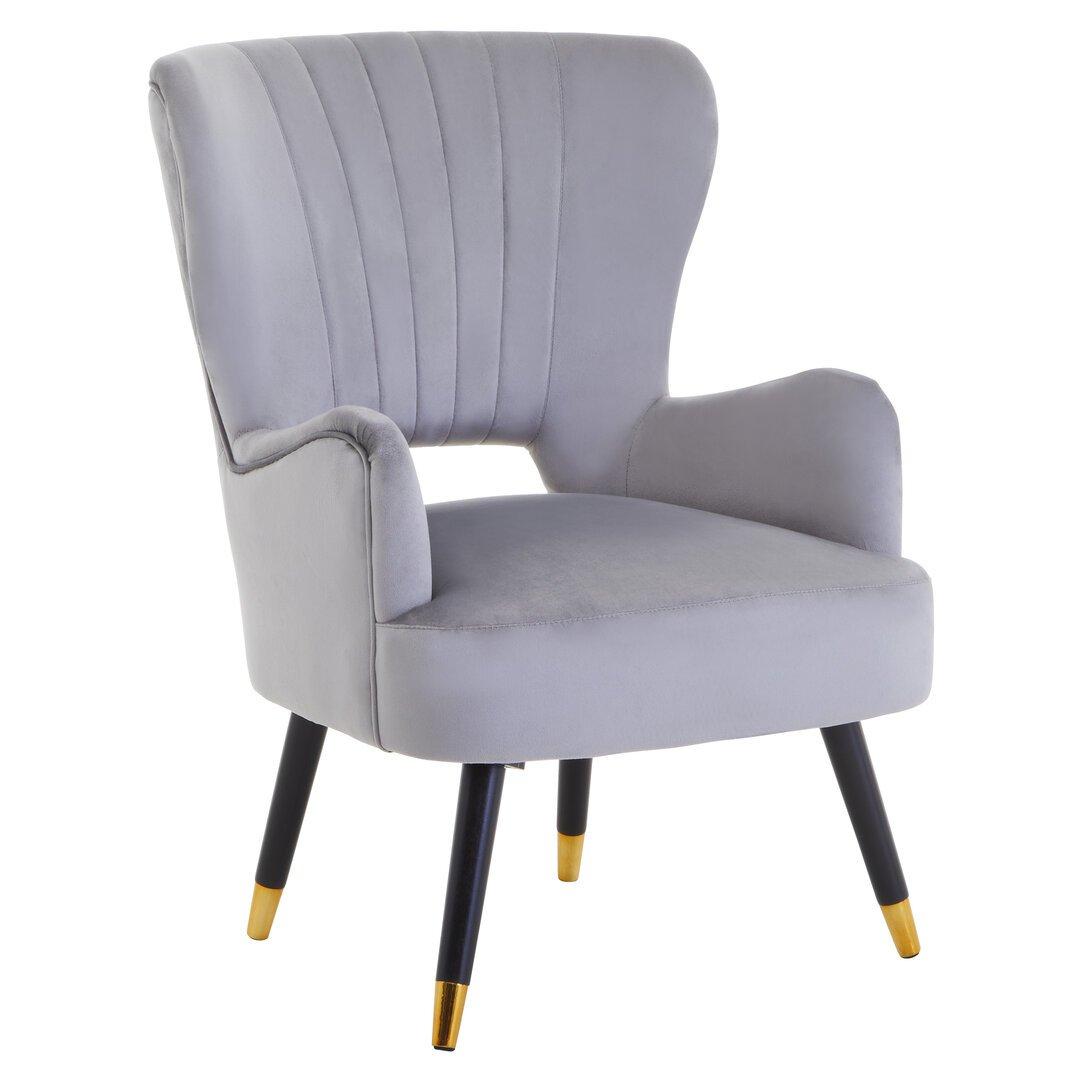 Grey - Interiors by Premier - Loretta Grey Velvet Cut Out Back Chair - 2