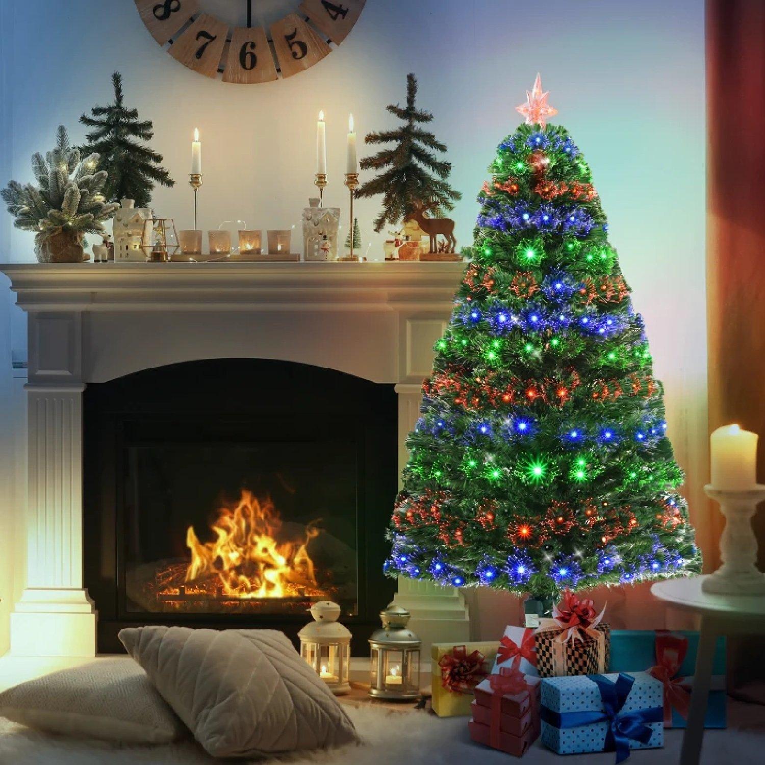 Homcom  Pre Lit Artificial Christmas Tree -  - 5ft