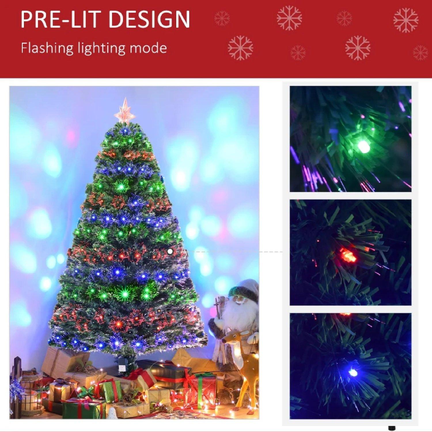 Multi - HOMCOM - Pre lit Artificial Christmas Tree - 7
