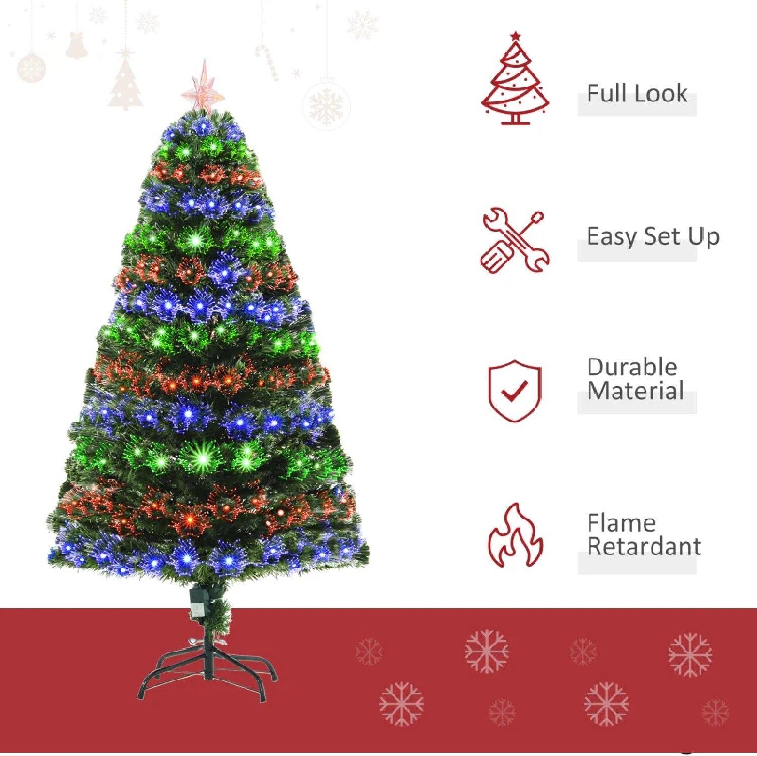 Multi - HOMCOM - Pre lit Artificial Christmas Tree - 8