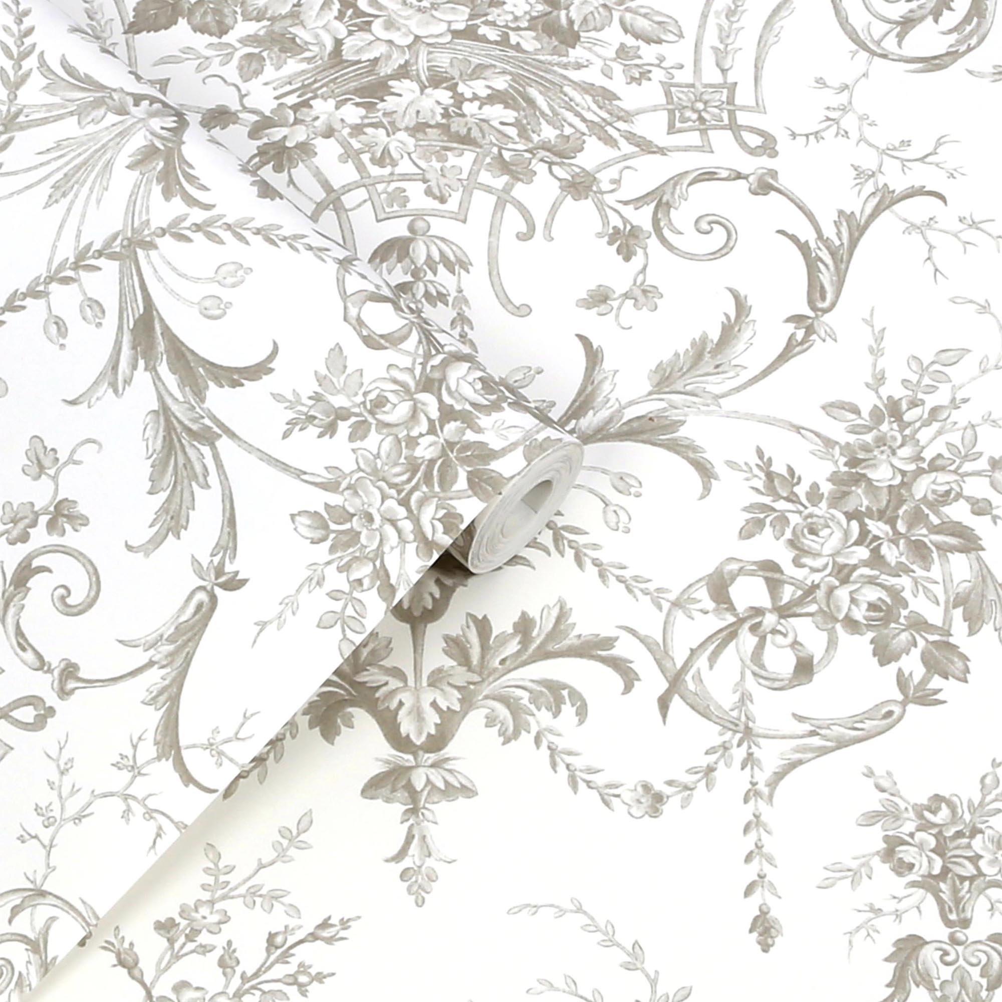 Grey - Laura Ashley - Tuileries Dark Dove Grey Wallpaper - 4