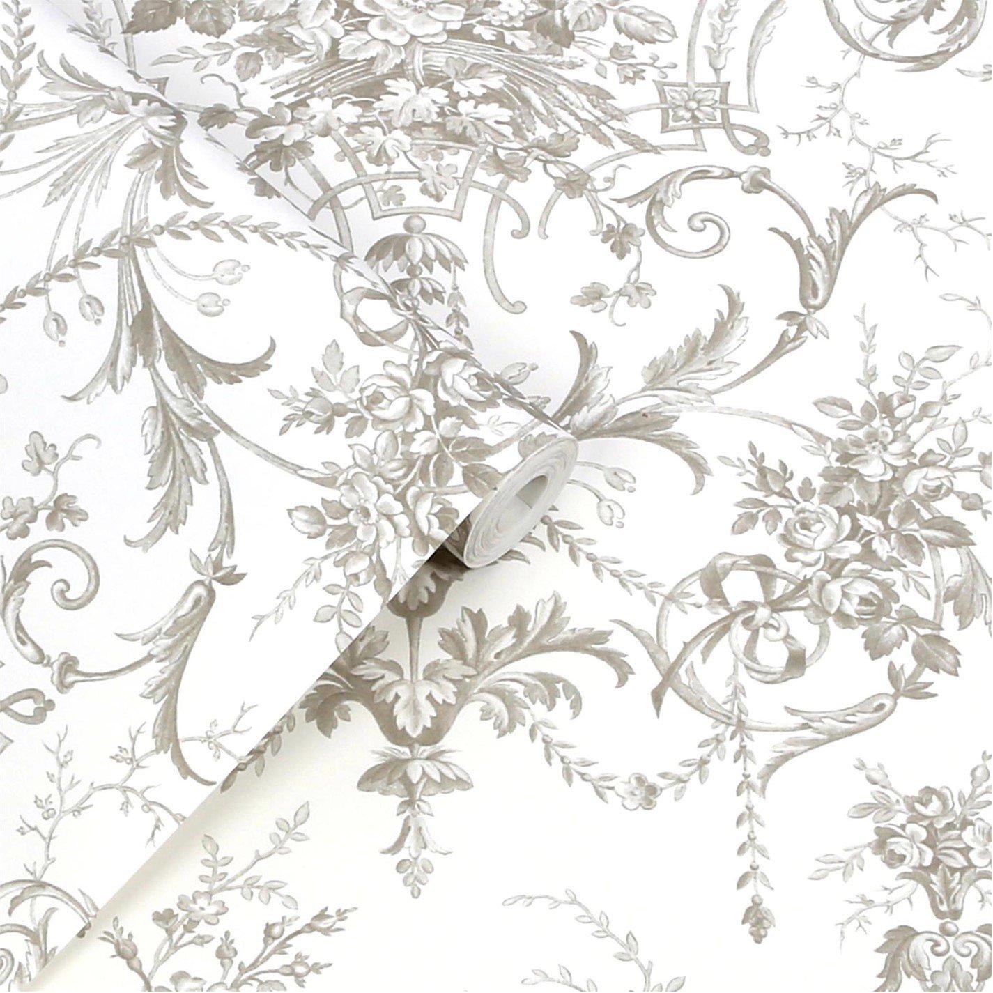 Grey - Laura Ashley - Tuileries Dark Dove Grey Wallpaper - 3