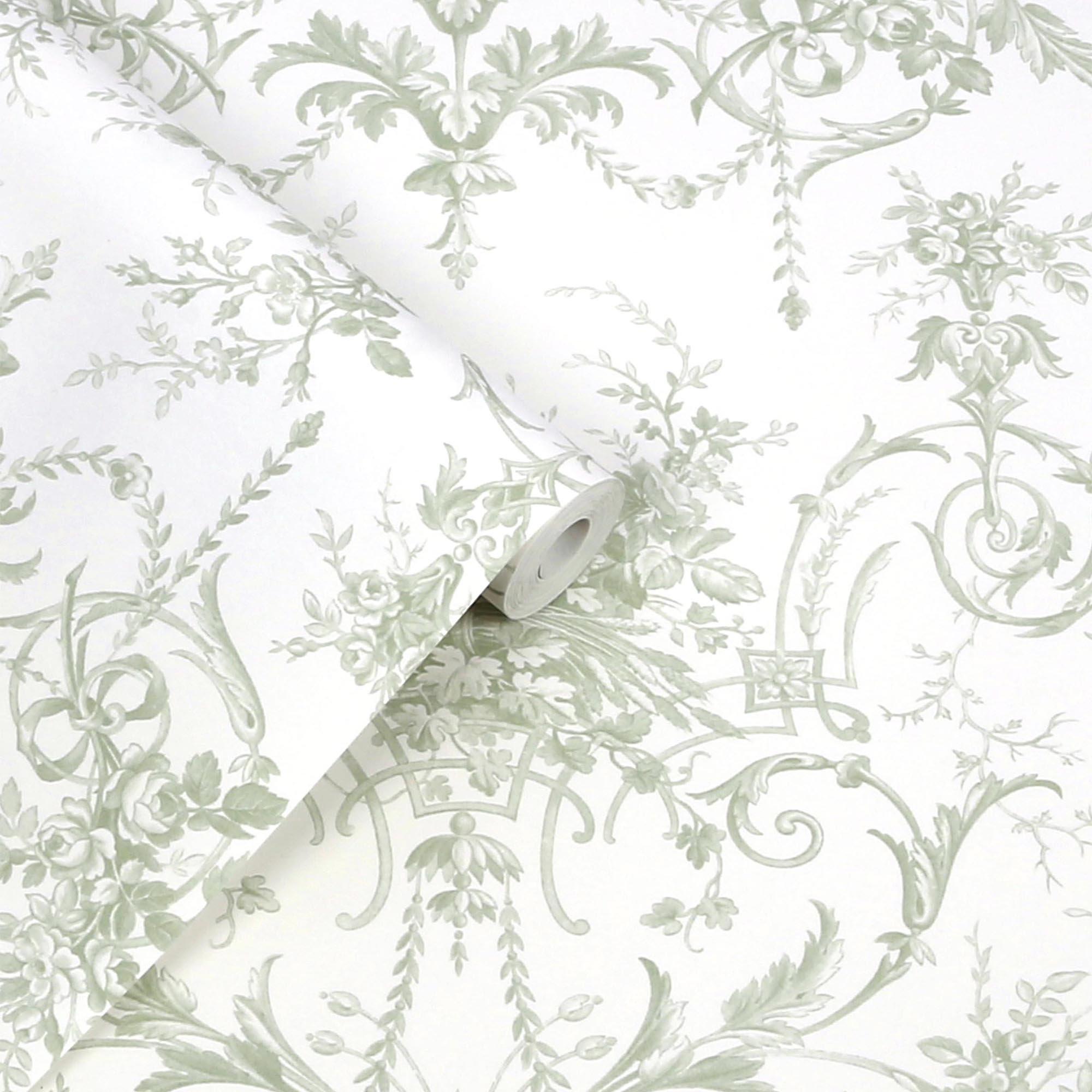 Green - Laura Ashley - Tuileries Sage Green Wallpaper - 4