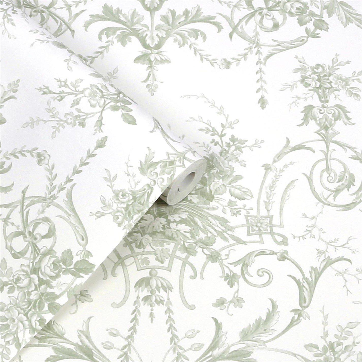 Green - Laura Ashley - Tuileries Sage Green Wallpaper - 3