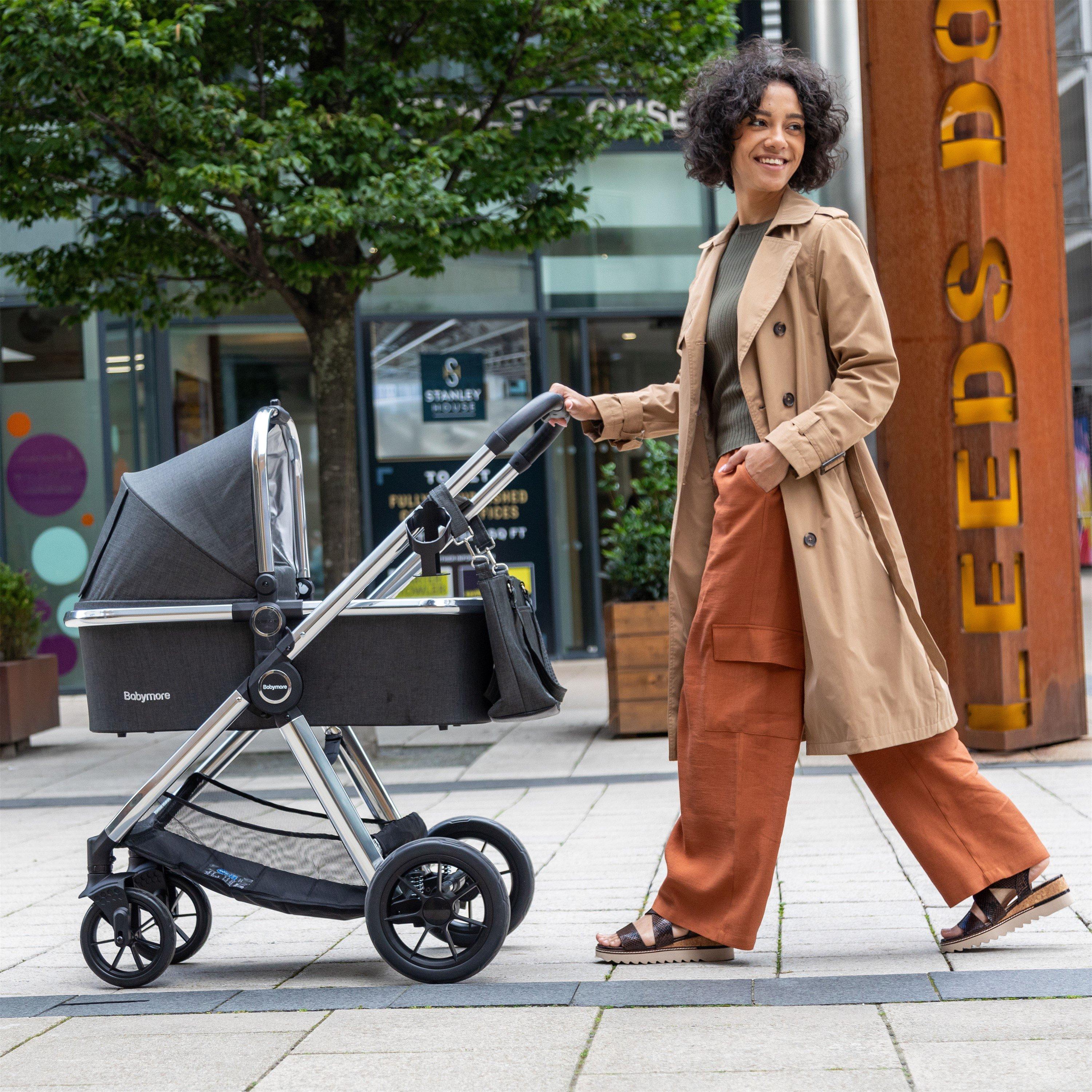 Slate - Babymore - MeMore V2 Pram & Pushchair 11 Piece - Chrome Slate - 2